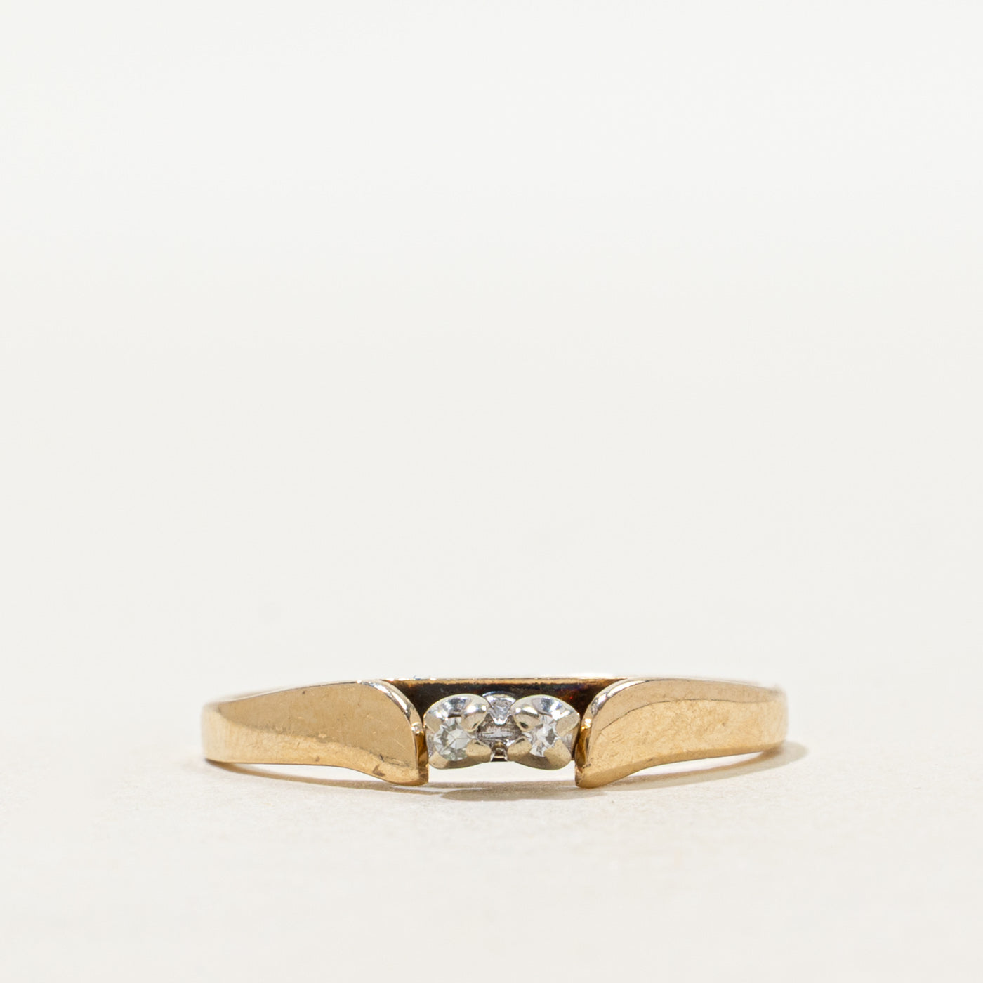 Two Stone Diamond Cathedral Ring | SZ 6.5