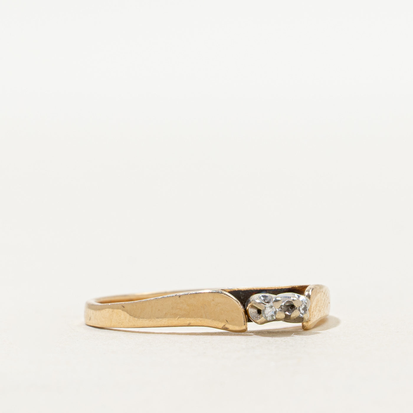 Two Stone Diamond Cathedral Ring | SZ 6.5
