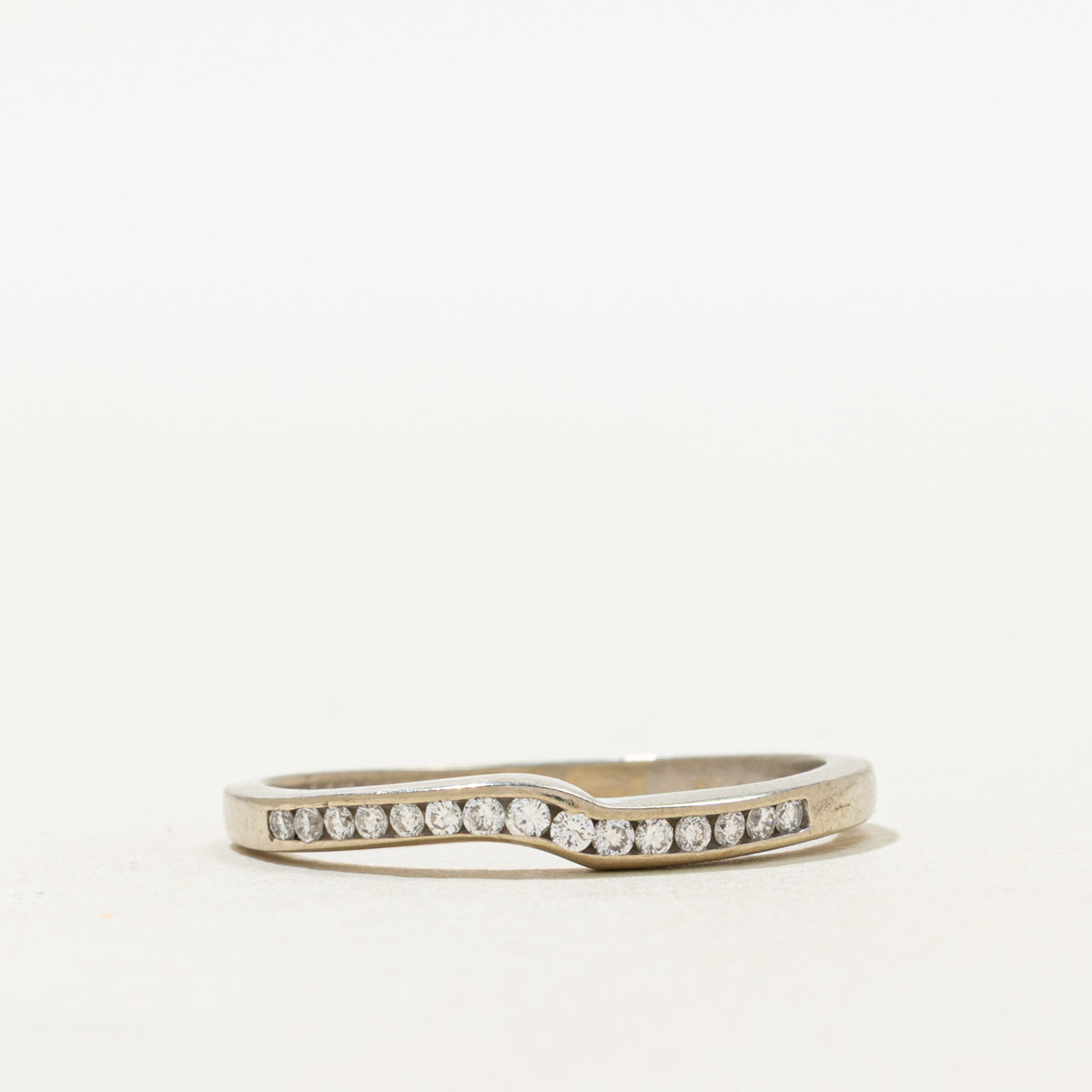 Channel Set Semi Eternity Diamond Contour Ring | SZ 7.5