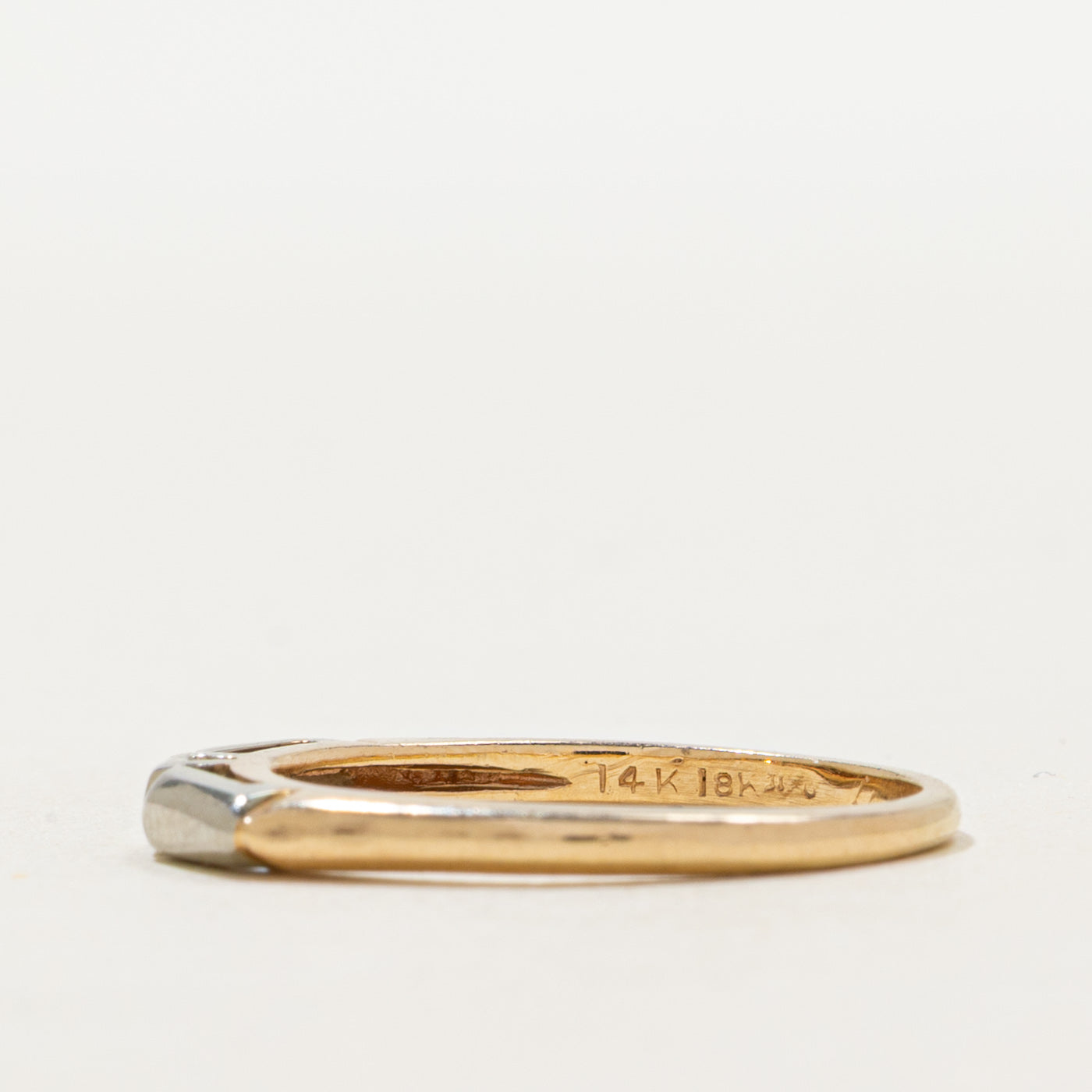 Two Tone Gold Two Stone Diamond Band | SZ 6.5