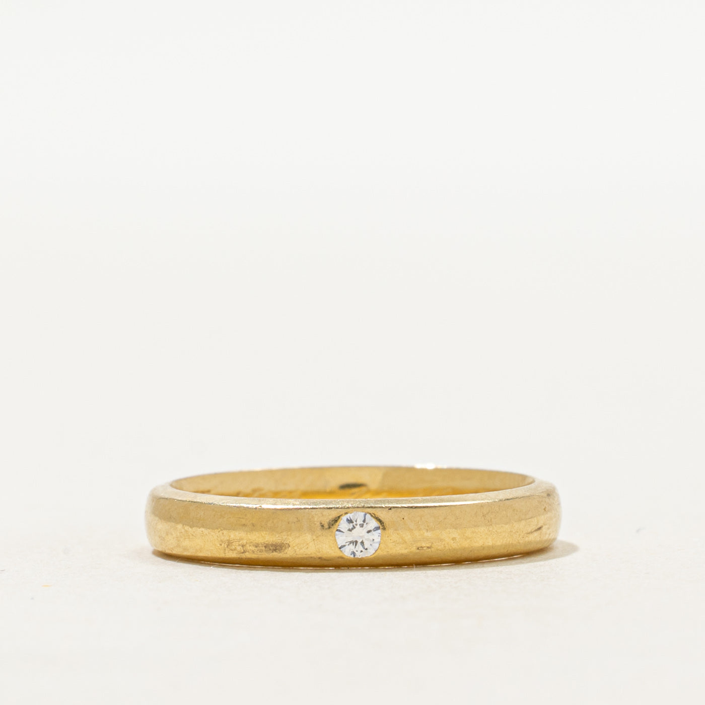 18k Flush Set Solitaire Diamond Band | 3.15mm | SZ 6