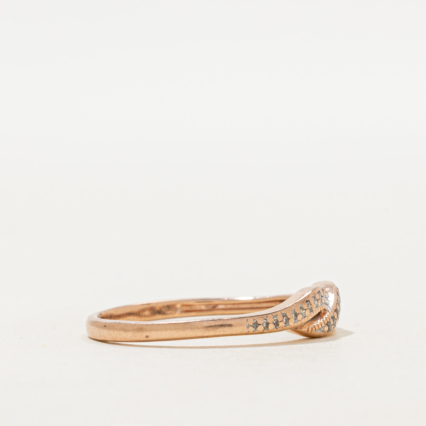 Rose Gold Diamond Crossover Ring | SZ 9.75