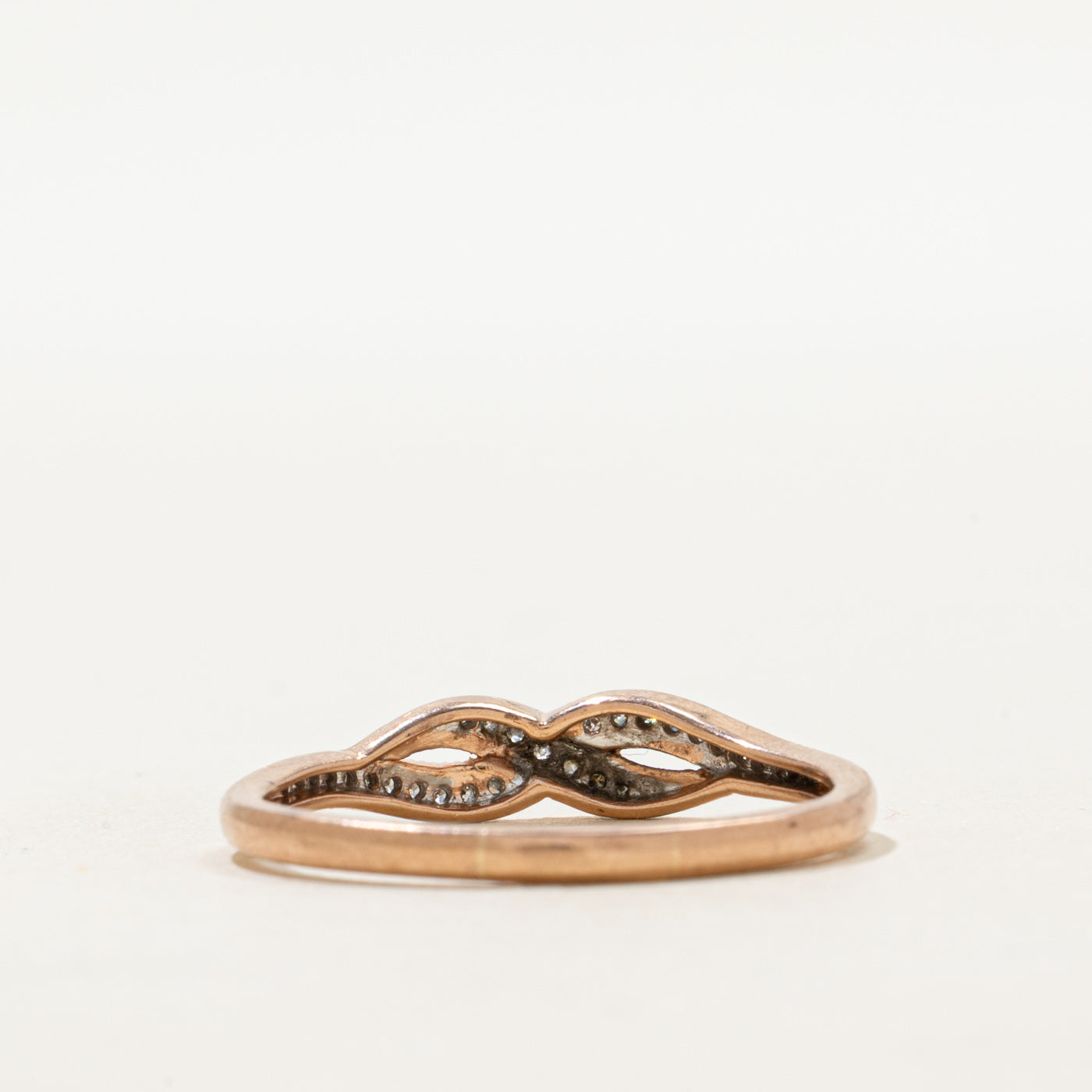 Rose Gold Diamond Crossover Ring | SZ 9.75