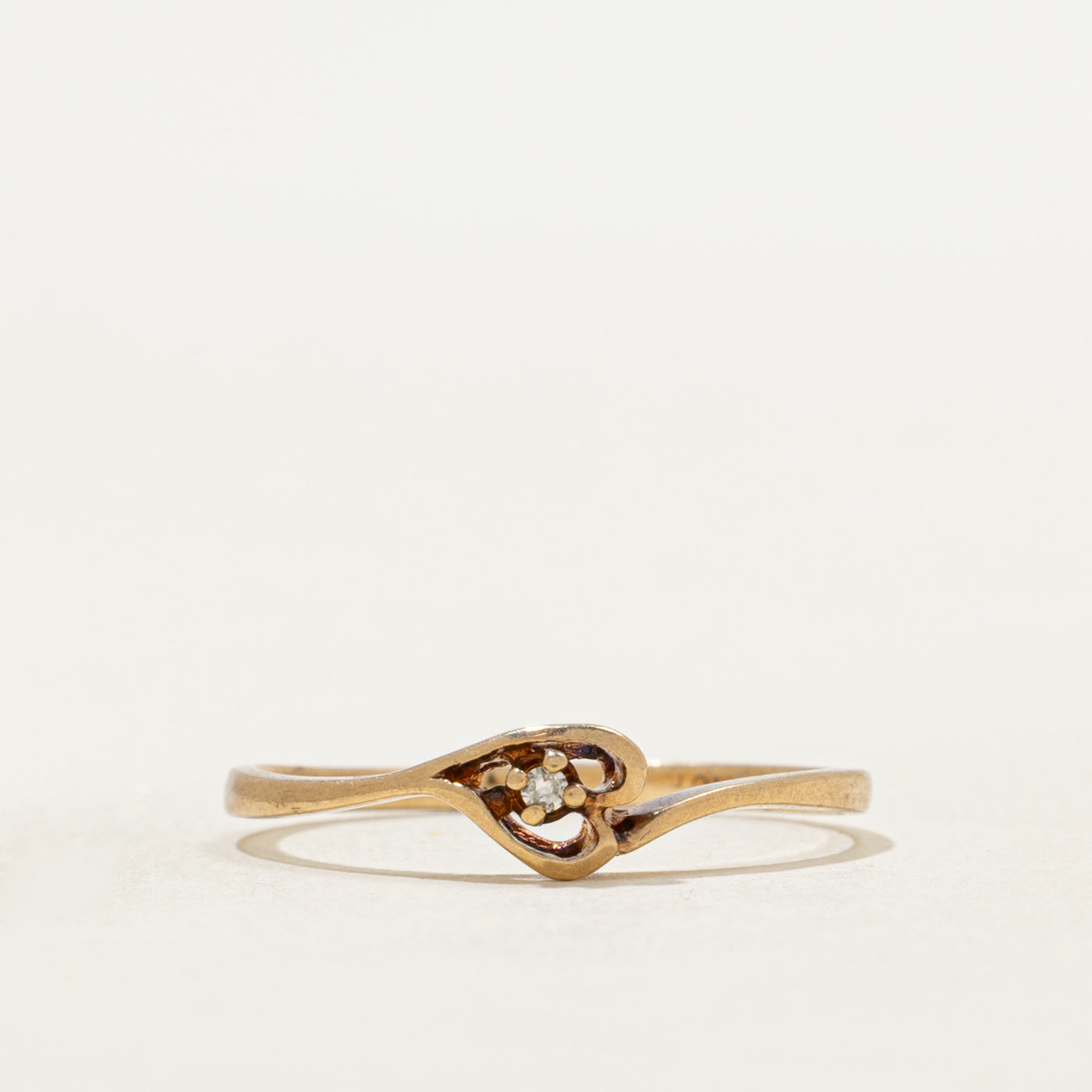 Diamond Heart Bypass Ring | SZ 6.25