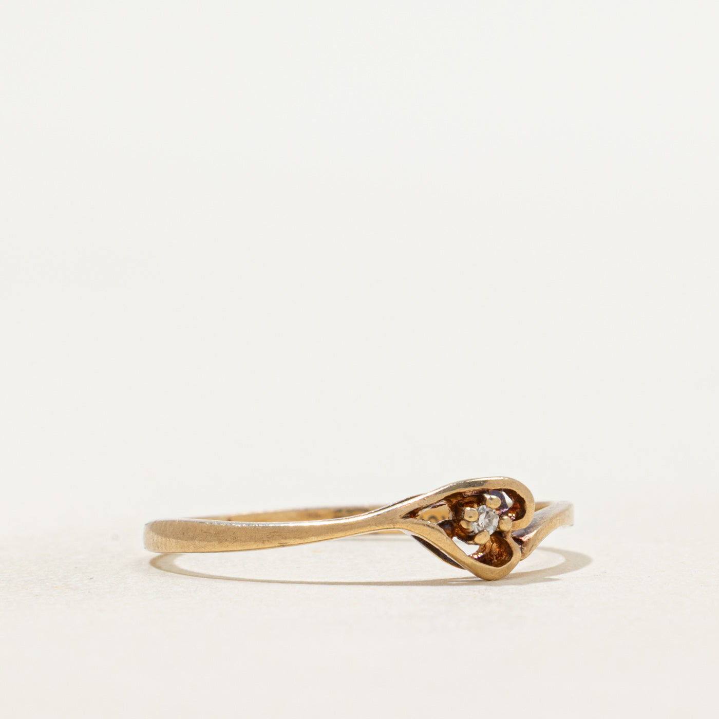 Diamond Heart Bypass Ring | SZ 6.25
