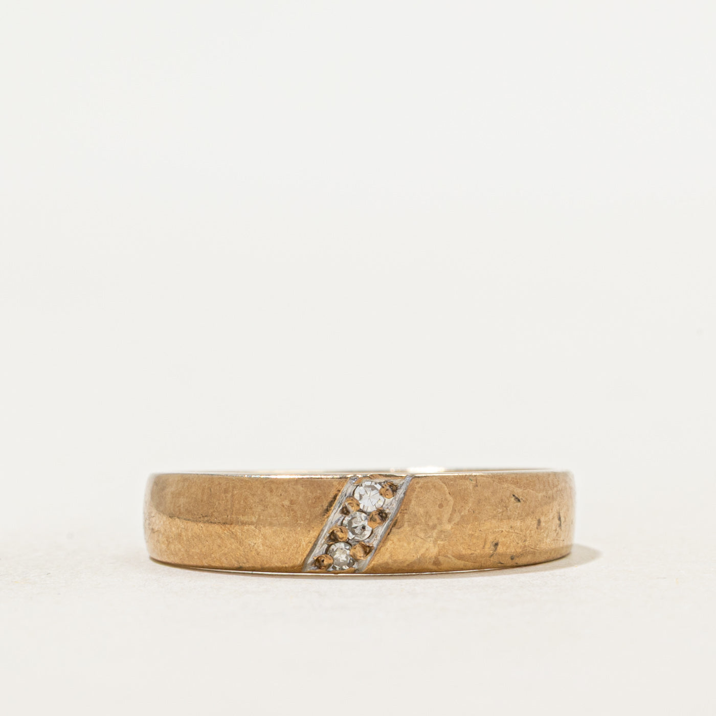 Diagonal Three Stone Diamond Band | SZ 8.25
