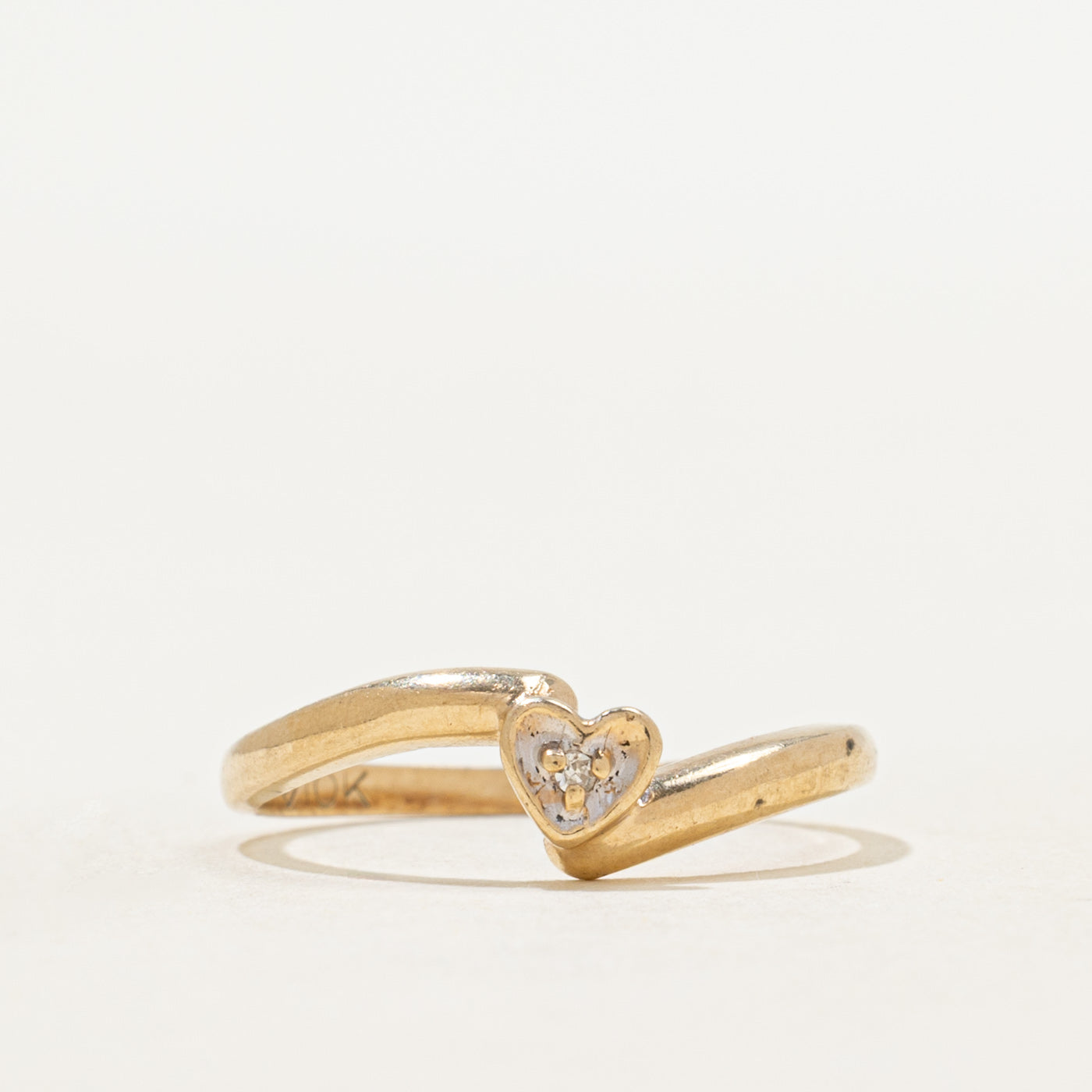 Diamond Heart Bypass Ring | SZ 5.75