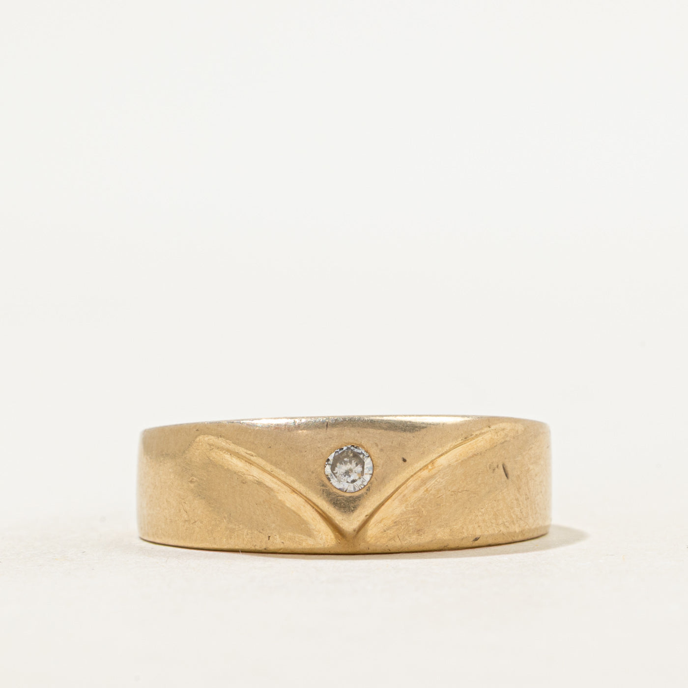 Flush Set Single Stone Diamond Band | SZ 8.5