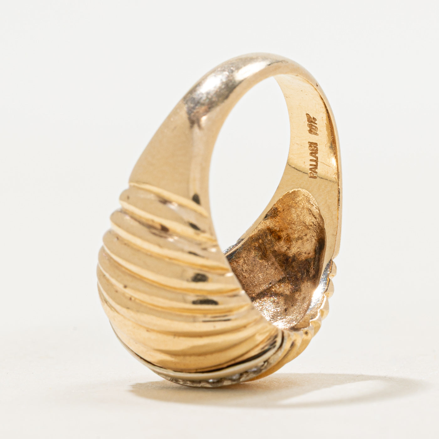 Diamond Column Croissant Dome Ring | SZ 7