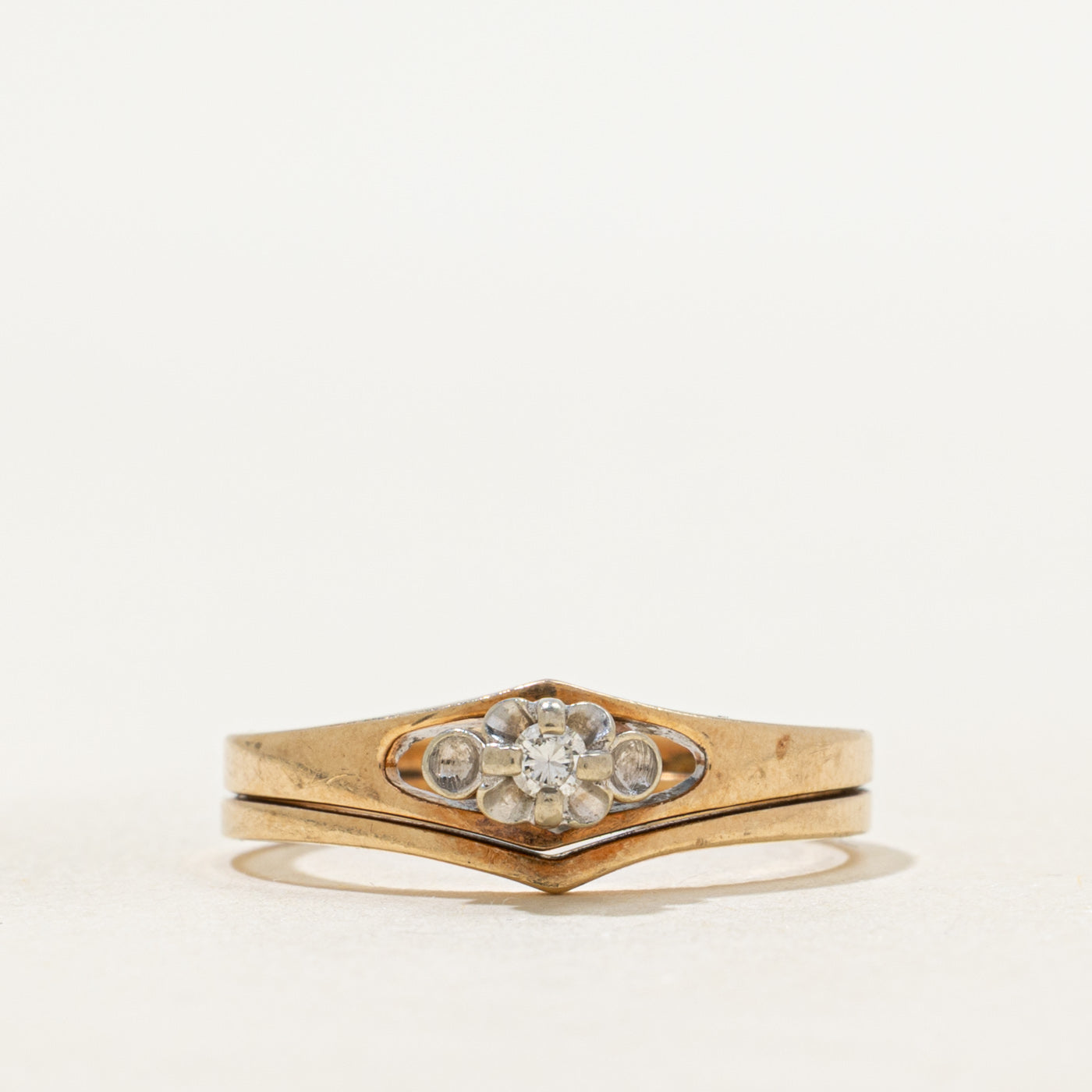 Illusion Set Diamond Wedding Ring Set | SZ 6.25