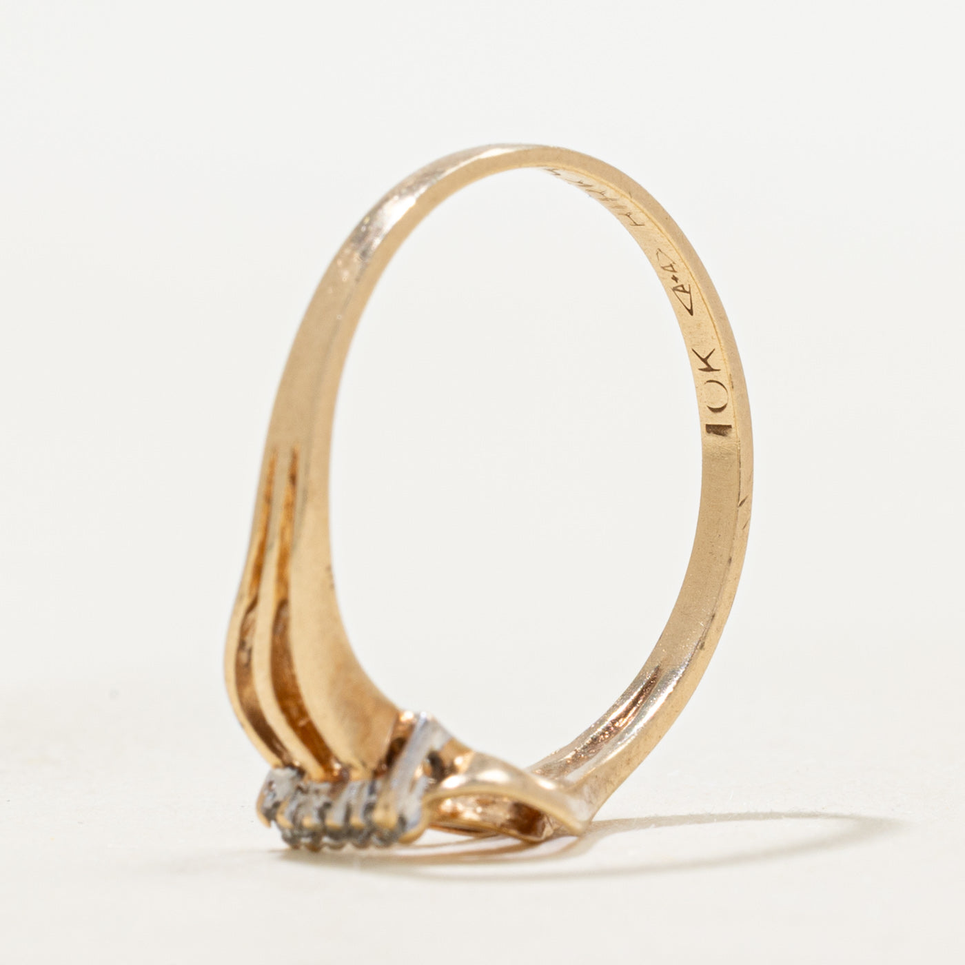 Diamond Column Open Wave Bypass Ring | SZ 6.25