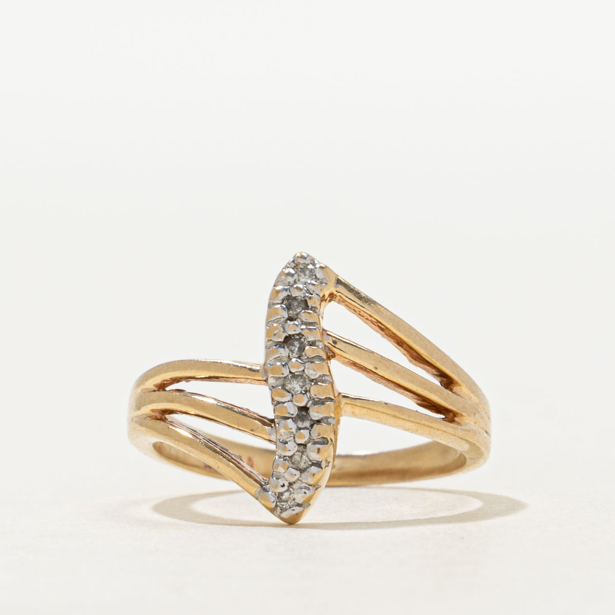 Open Pass Rings Diamond Column Open Bypass Ring | SZ 2.75