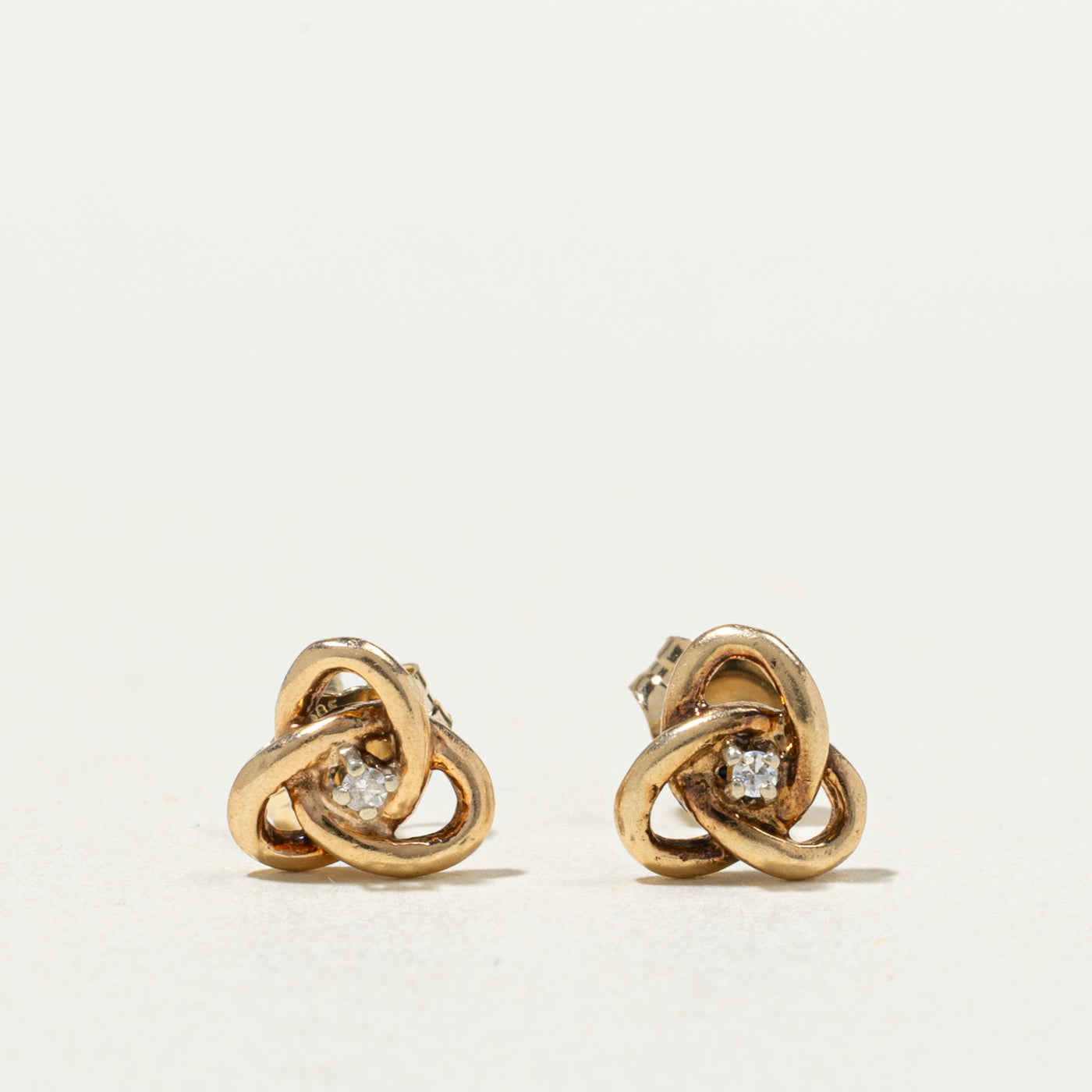 14K Diamond Knot Stud Earrings | 0.02ctw