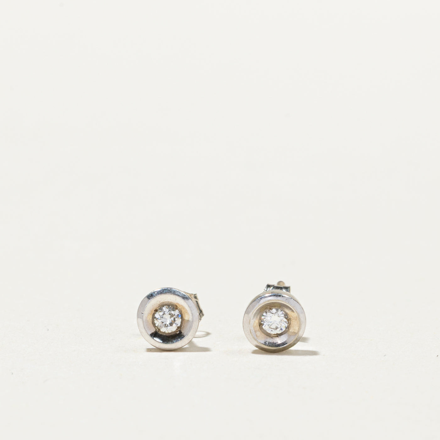 14K White Gold Diamond Petite Stud Earrings | 0.07ctw