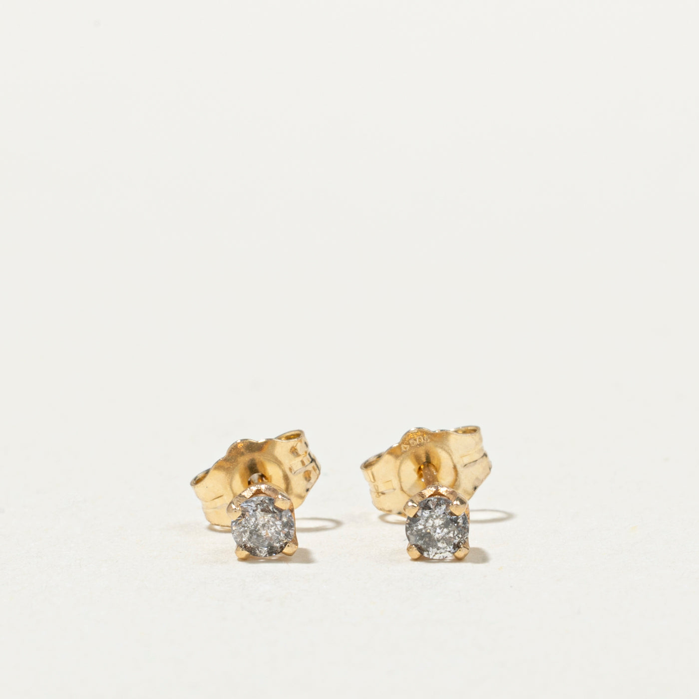 14K Solitaire Diamond Petite Stud Earrings | 0.16ctw