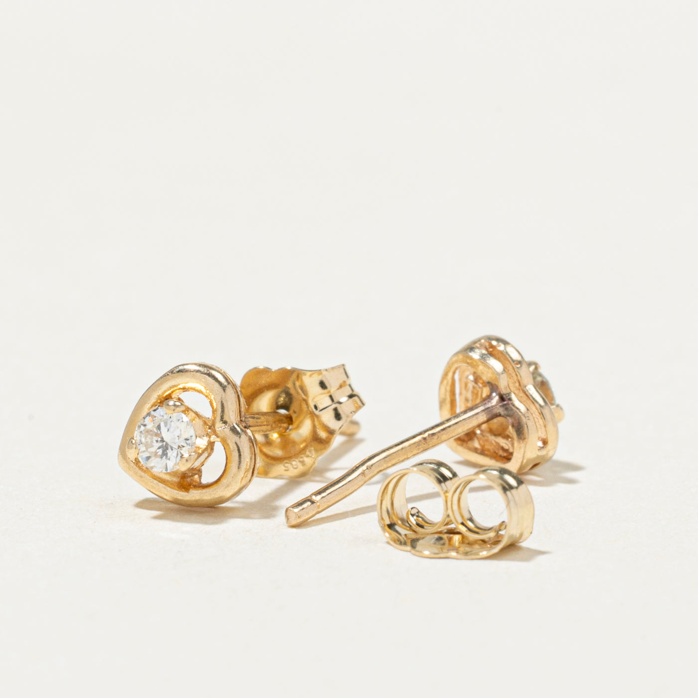 14K Diamond Heart Stud Earrings | 0.10ctw
