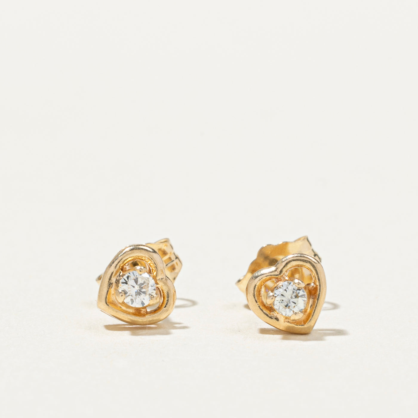 14K Diamond Heart Stud Earrings | 0.10ctw