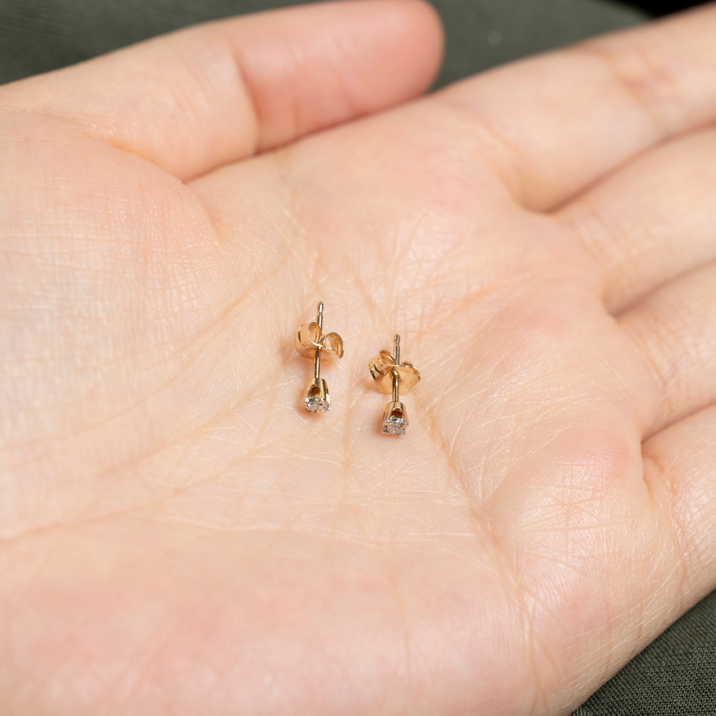10K Illusion Set Diamond Petite Stud Earrings | 0.04ctw