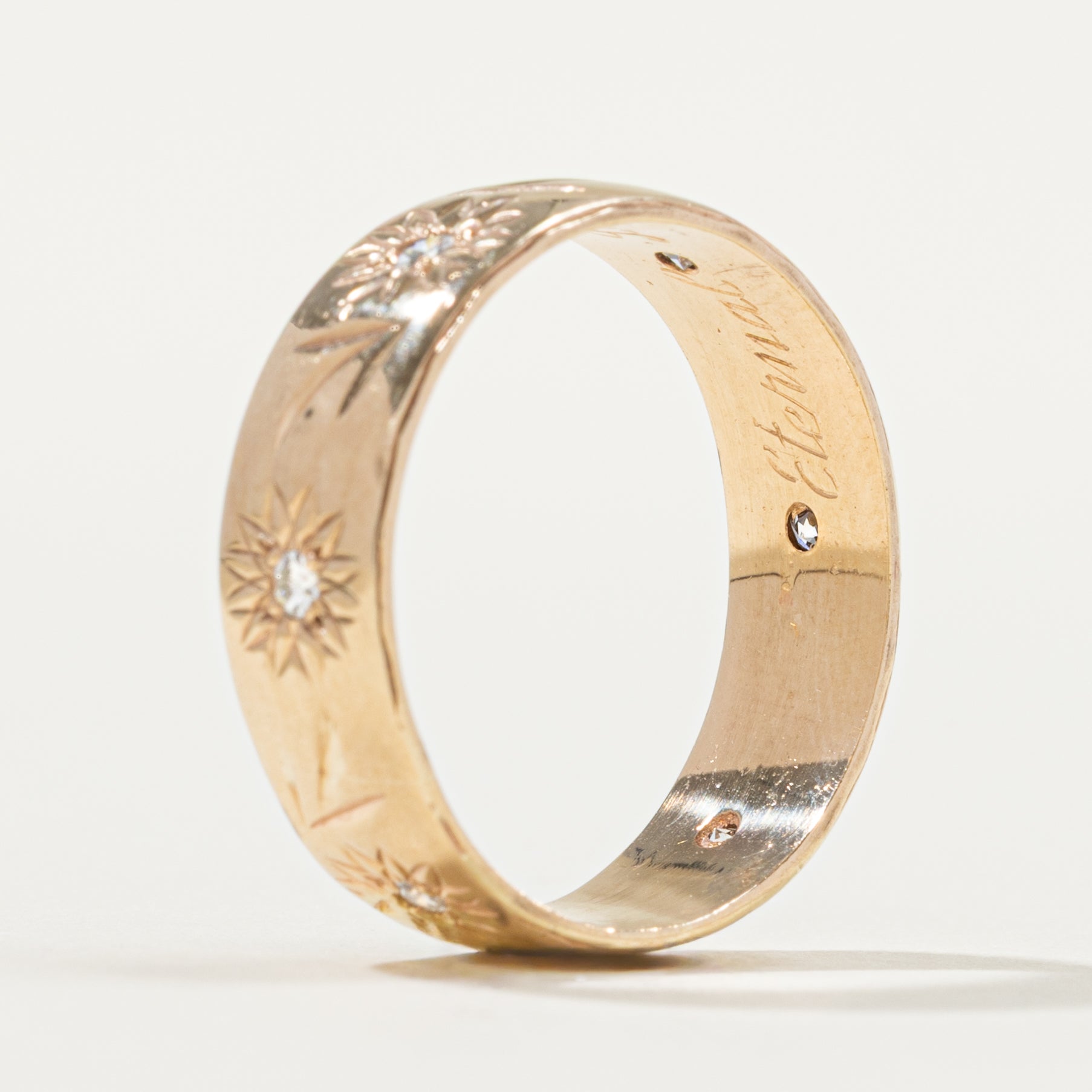 Diamond Engraved Floral Band | SZ 9.5 |