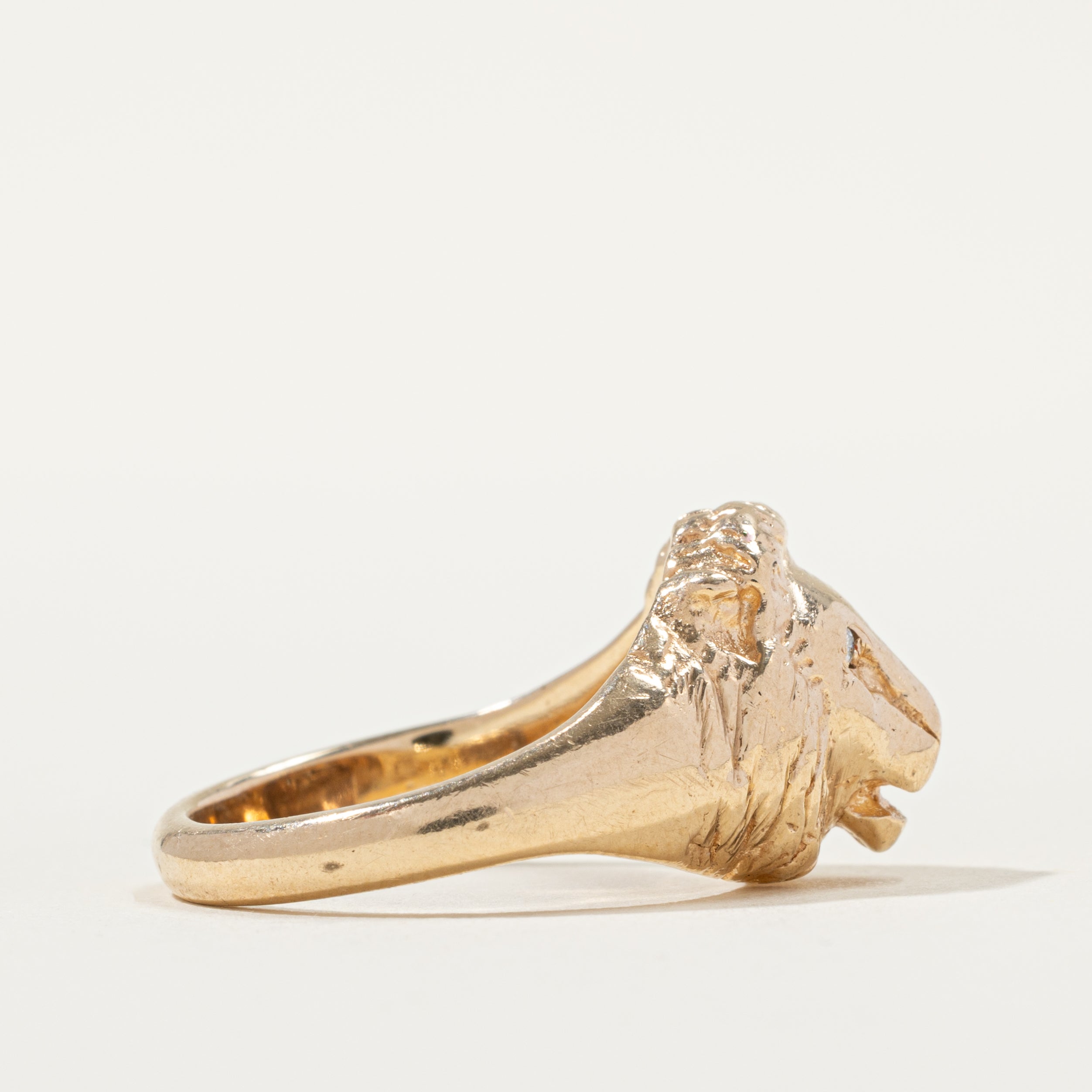 Diamond Lion Head Dome Ring | SZ 9.5 |