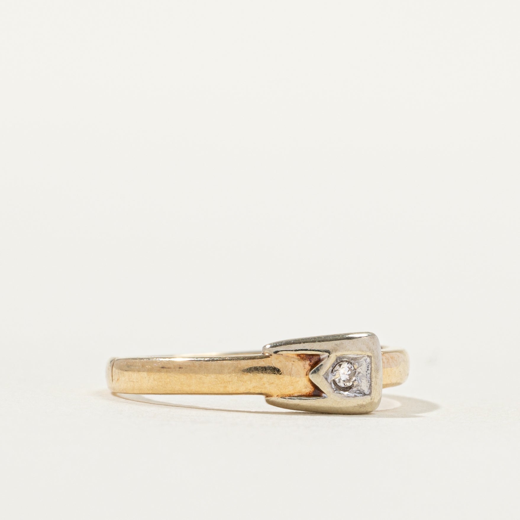Two Tone Diamond Buckle Ring | SZ 3.0 |