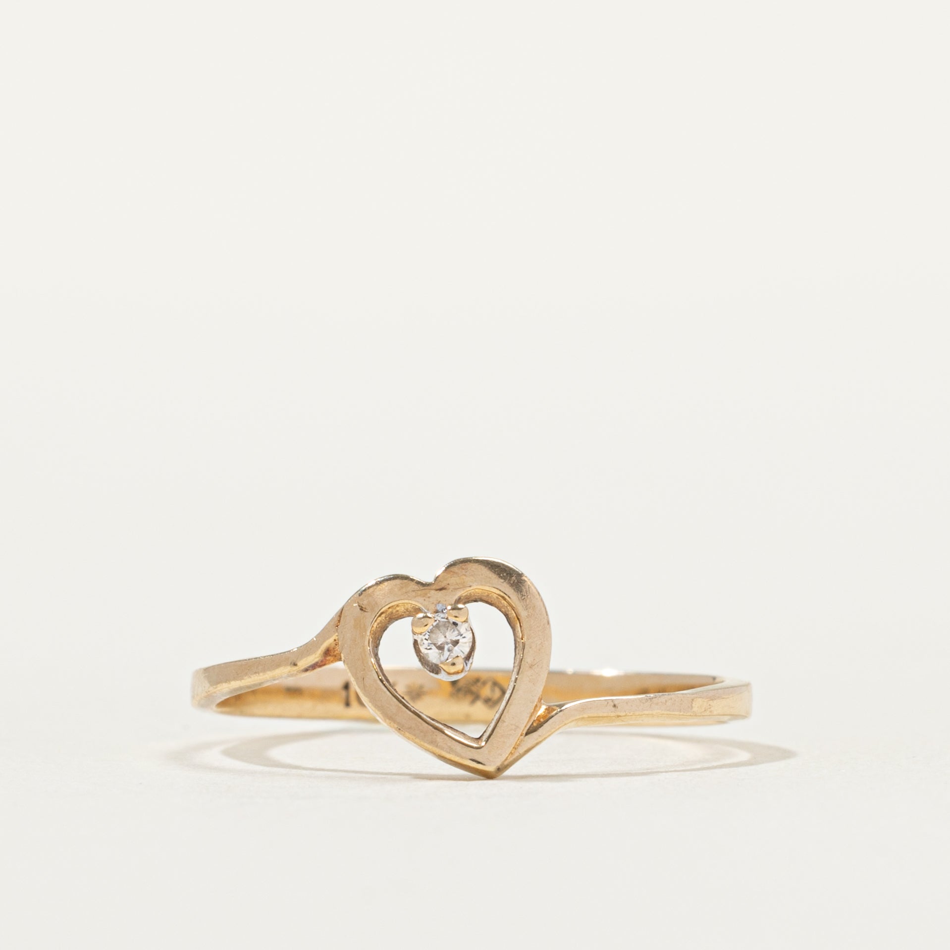 Heart Diamond Bypass Ring | SZ 4.75 |