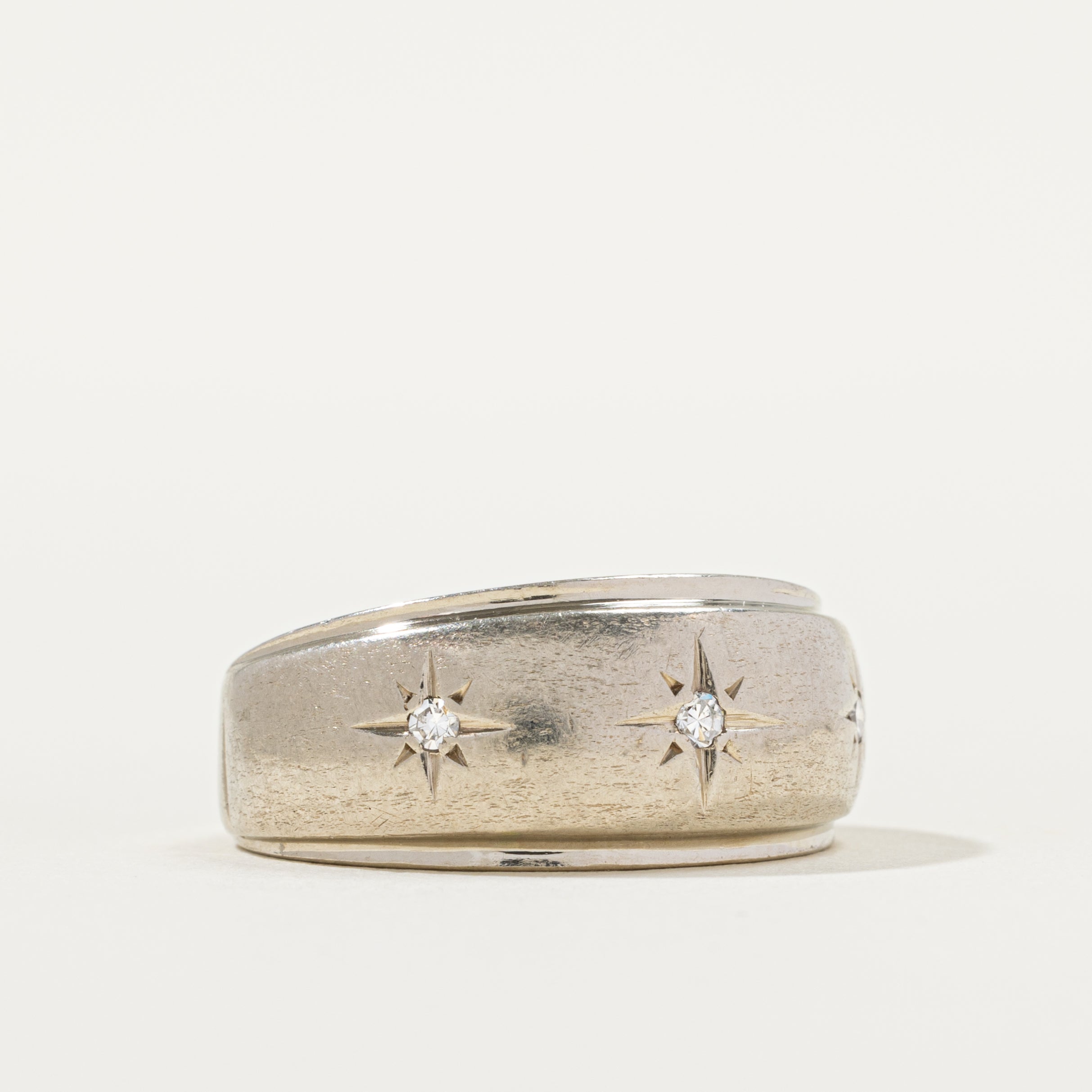 Star Set Three Stone Diamond Band | SZ 9.75 |