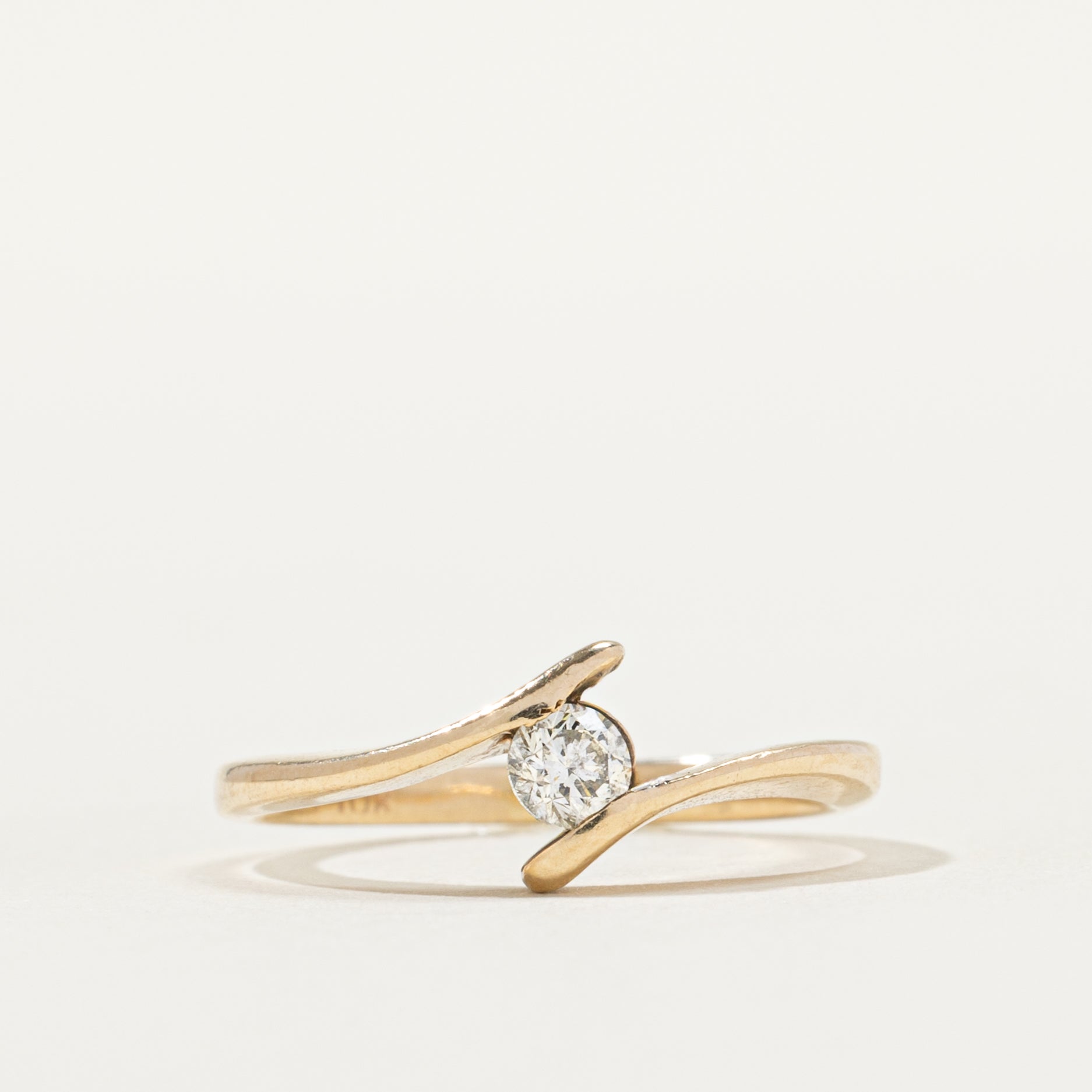 Solitaire Diamond Bypass Ring | SZ 4.75 |