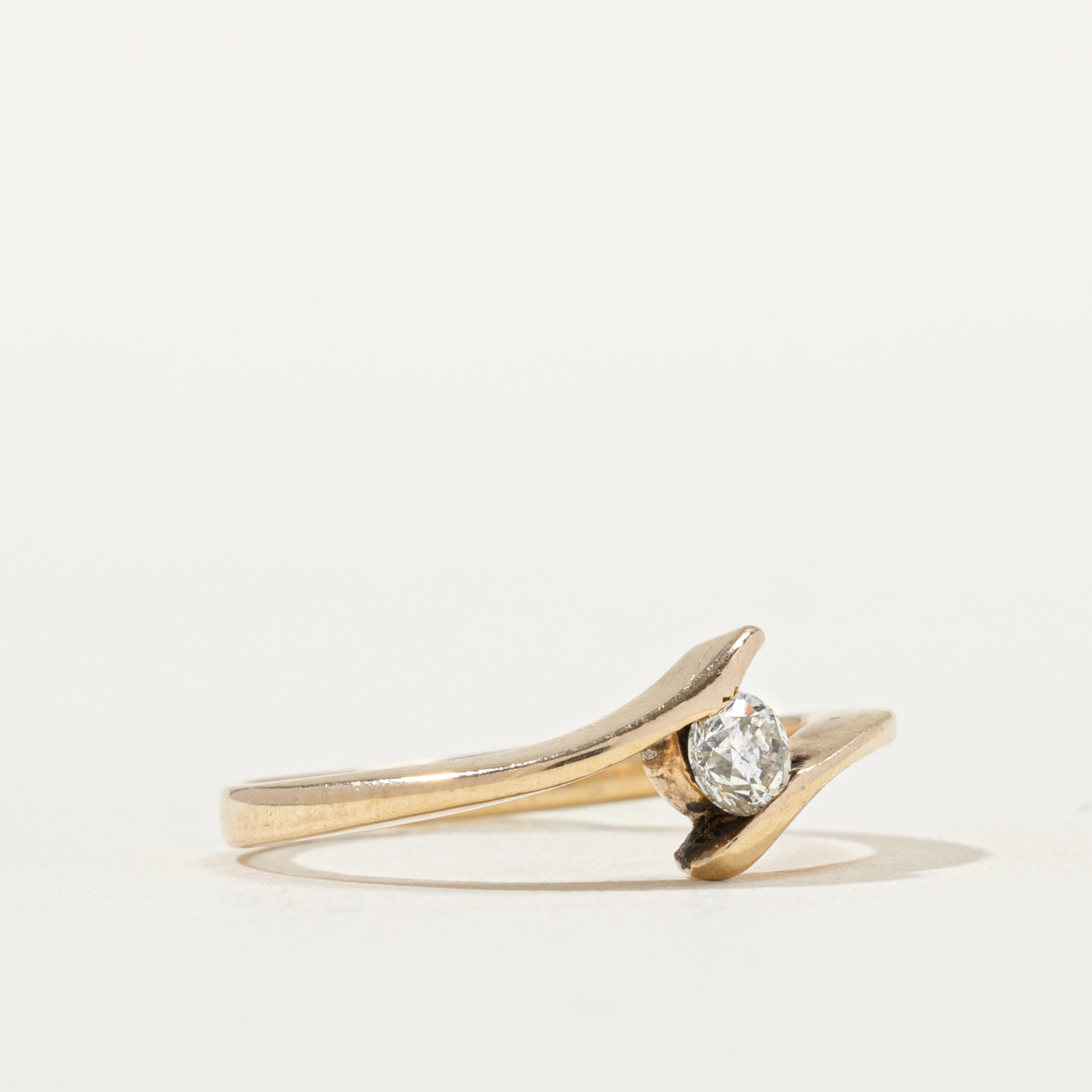 Solitaire Diamond Bypass Ring | SZ 4.75 |