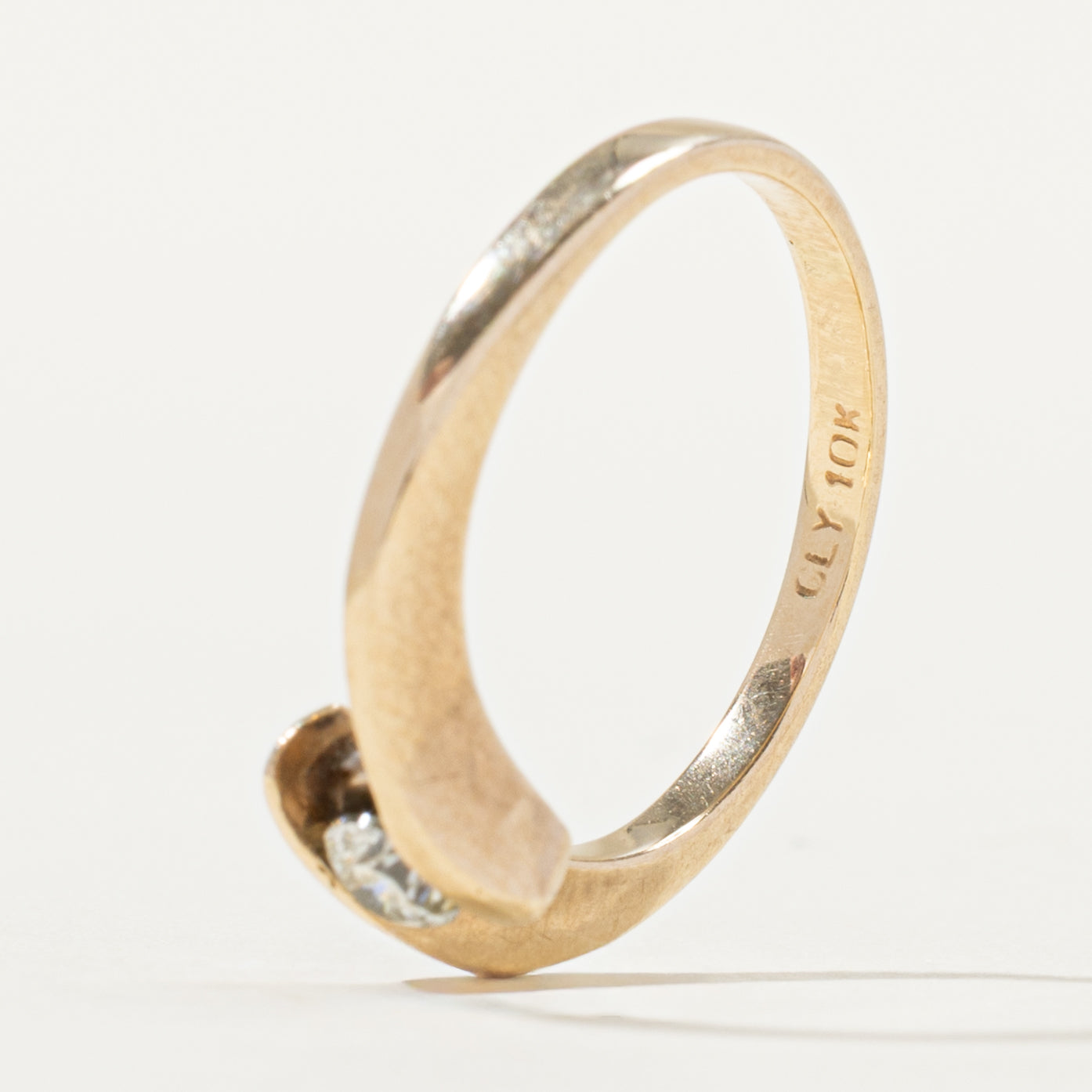 Solitaire Diamond Bypass Ring | SZ 4.75 |