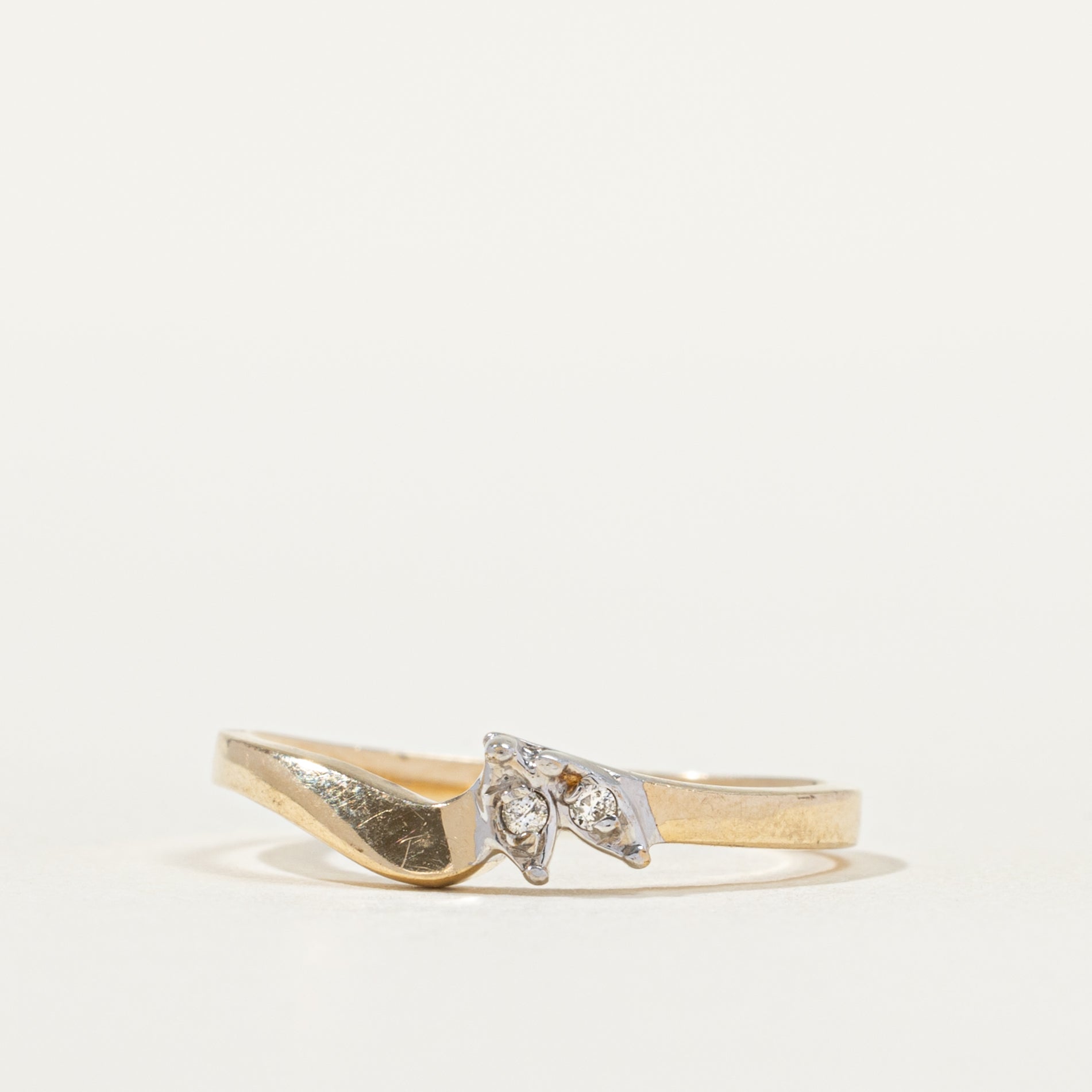 Two Tone Diamond Contour Ring | SZ 6.0 |