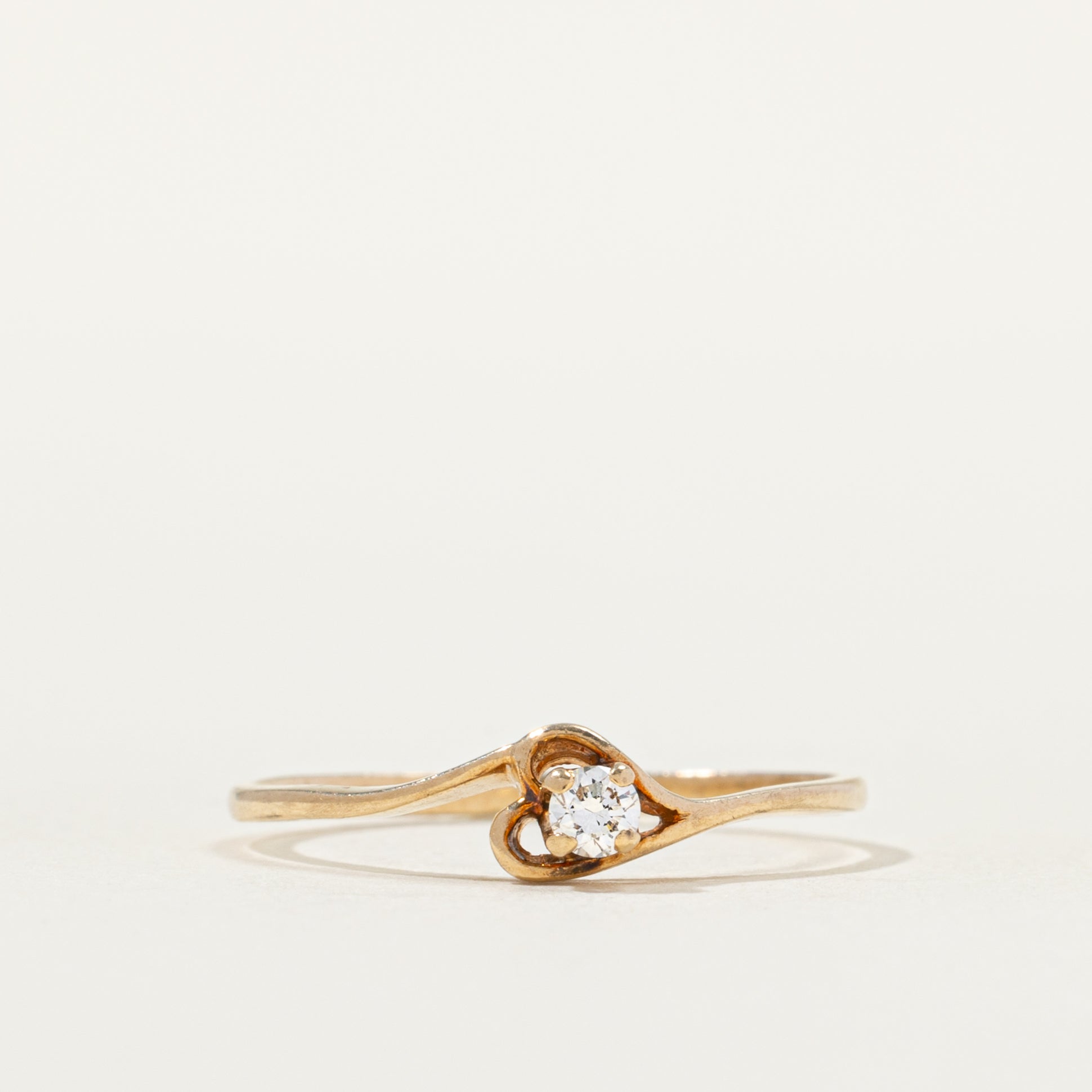 Bague solitaire diamant cœur contourné | Taille 6.0 |