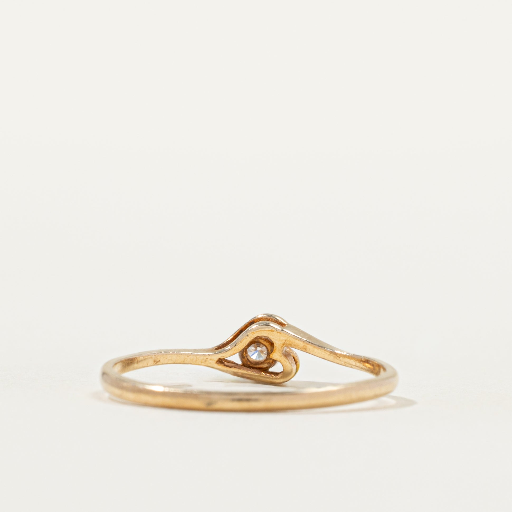 Bague solitaire diamant cœur contourné | Taille 6.0 |