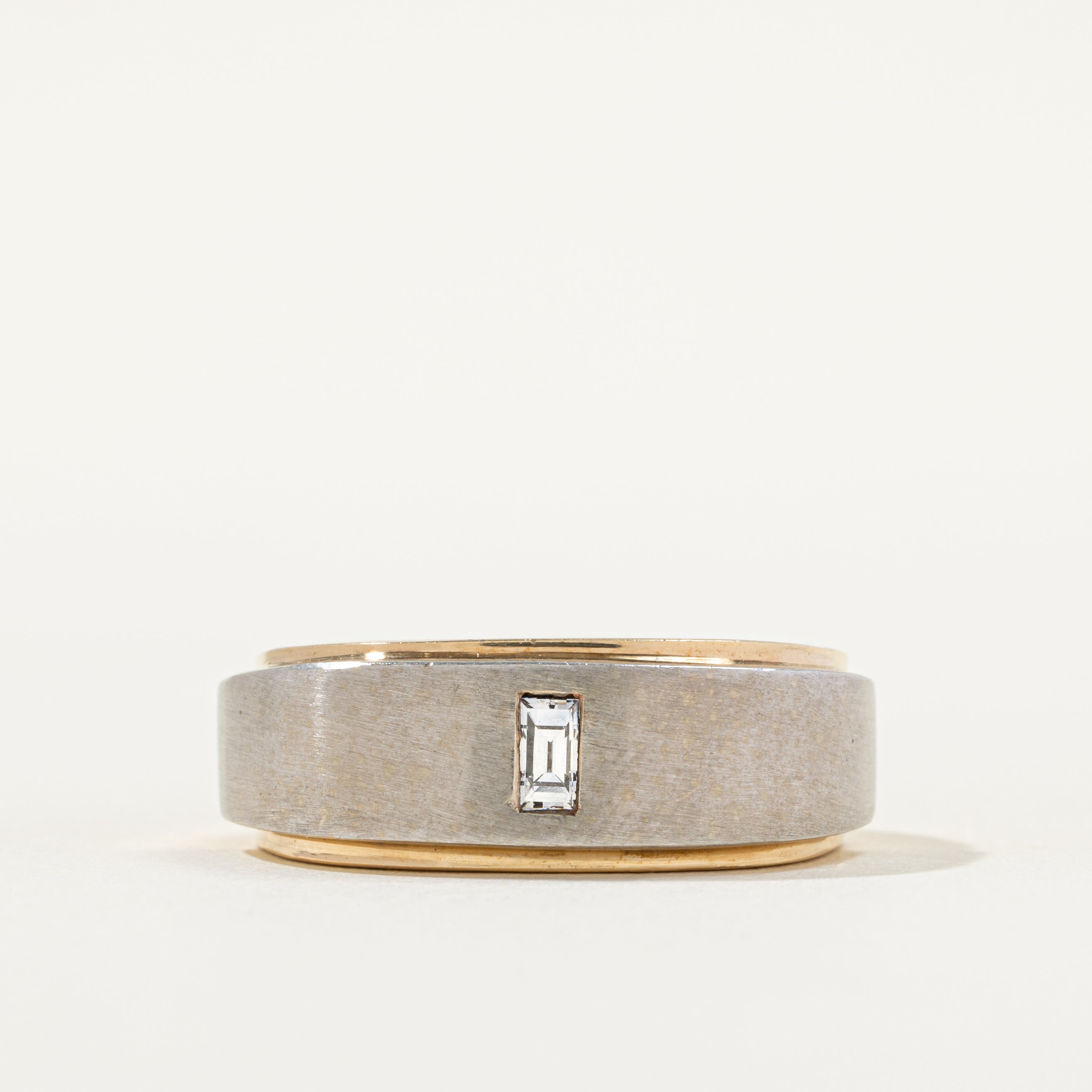 Two Tone Baguette Cut Diamond Band | SZ 10.0 |