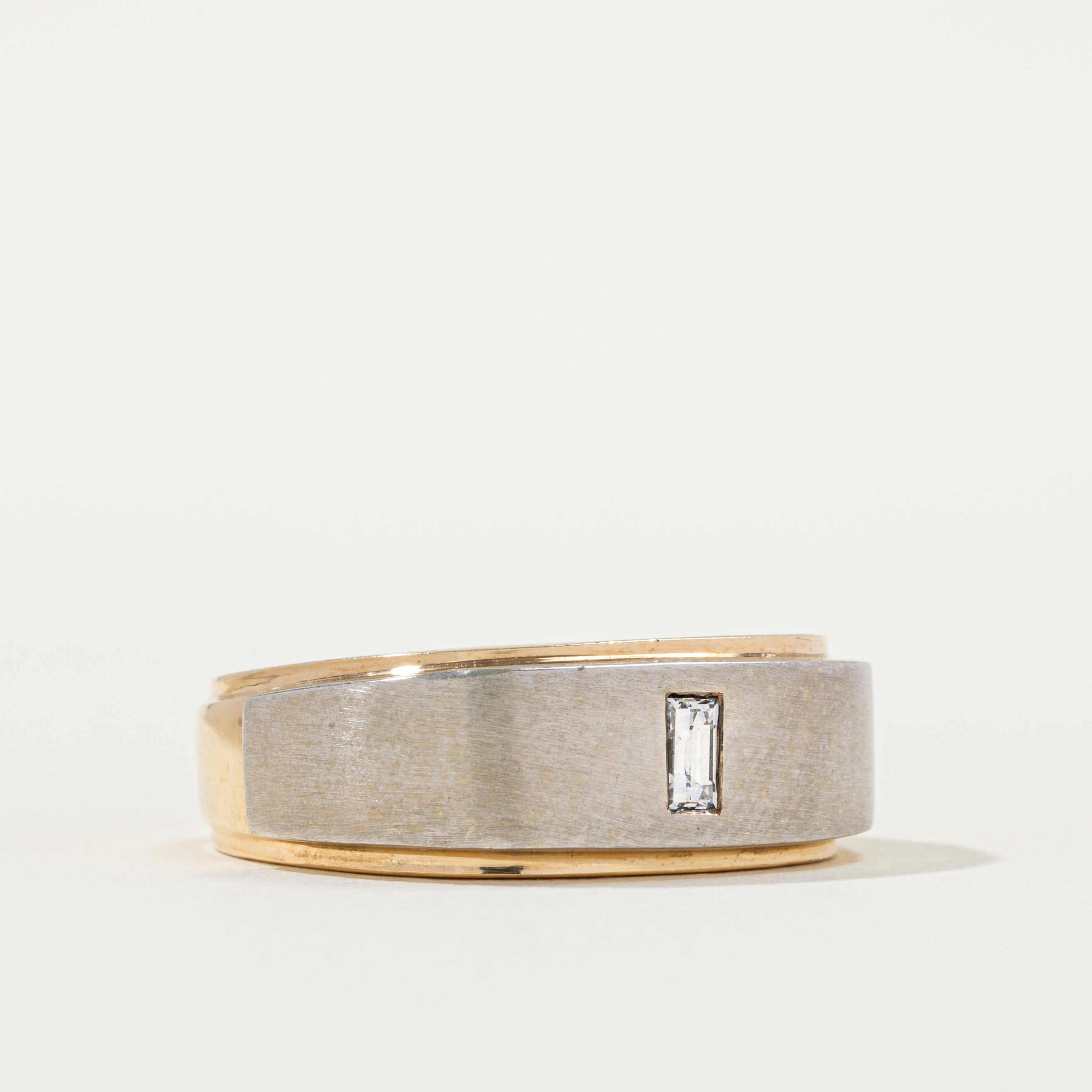 Two Tone Baguette Cut Diamond Band | SZ 10.0 |