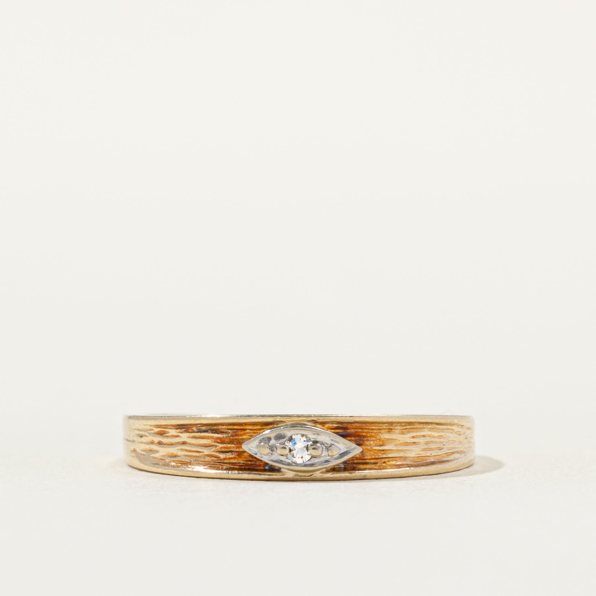 Two Tone Diamond Textured Euro Shank Band | SZ 5.75 |