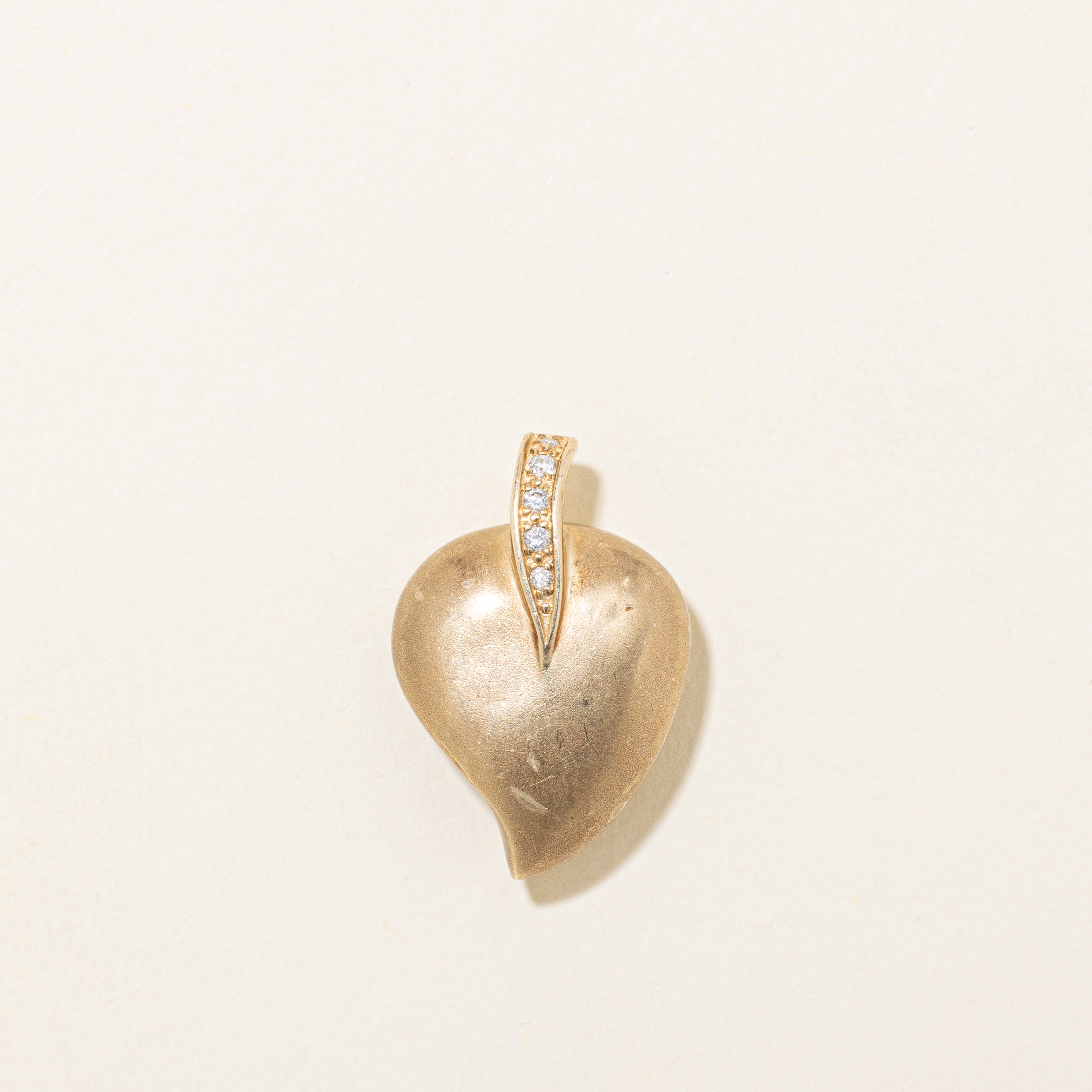 Diamond Matte Heart Cremation Pendant | 0.05ctw |
