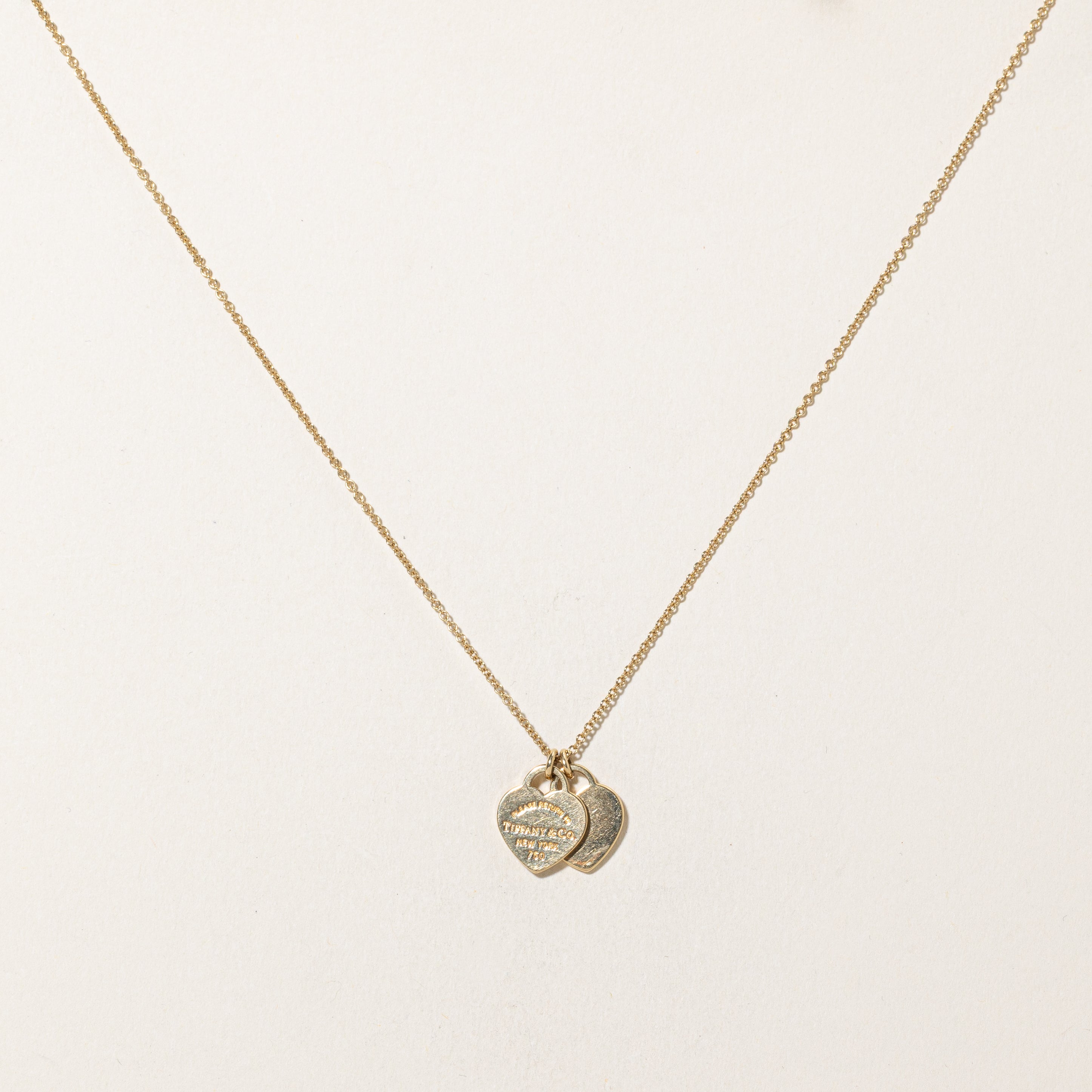 'Tiffany & Co.' Return to Tiffany Double Heart Tag Pendant Necklace | 22" |