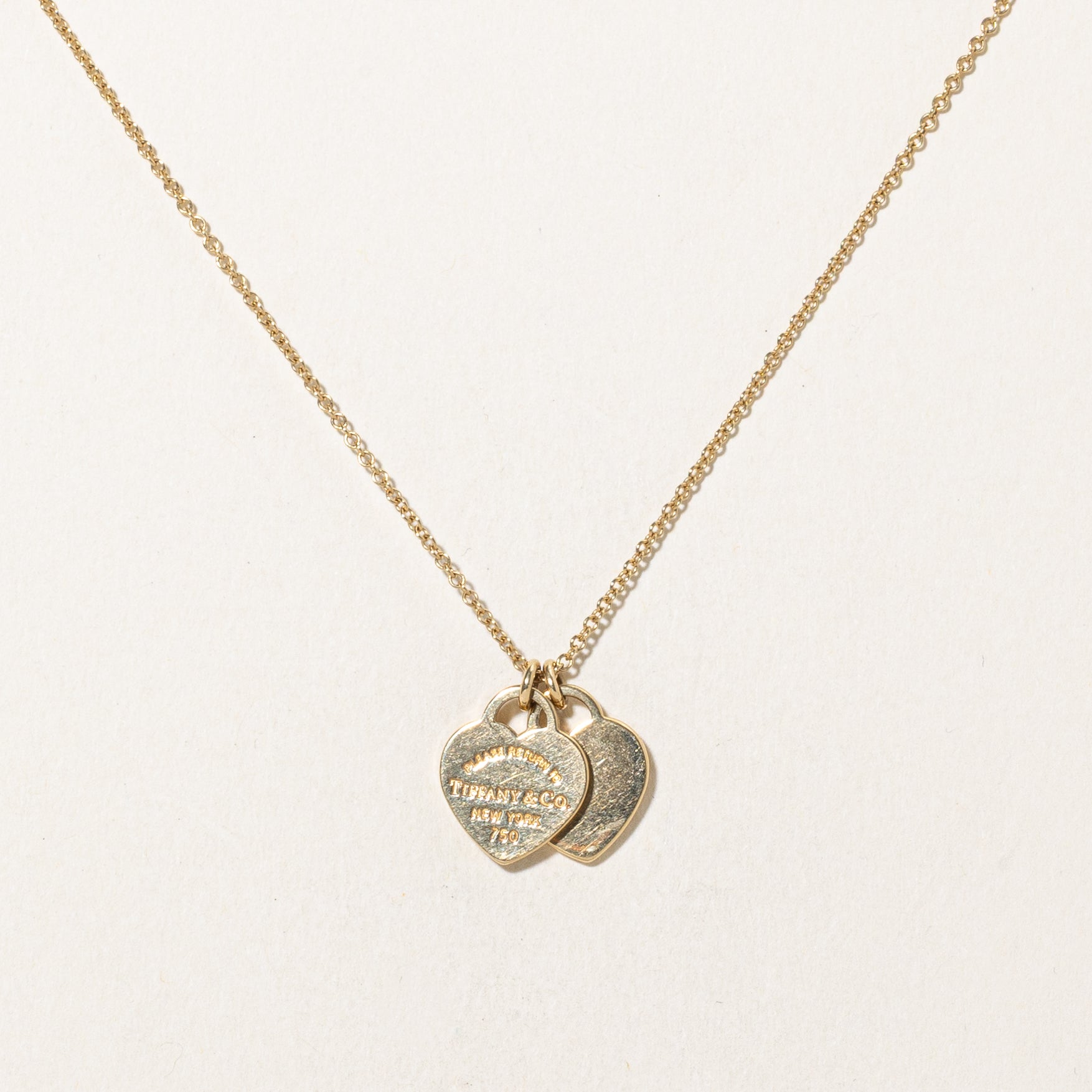 'Tiffany & Co.' Return to Tiffany Double Heart Tag Pendant Necklace | 22" |