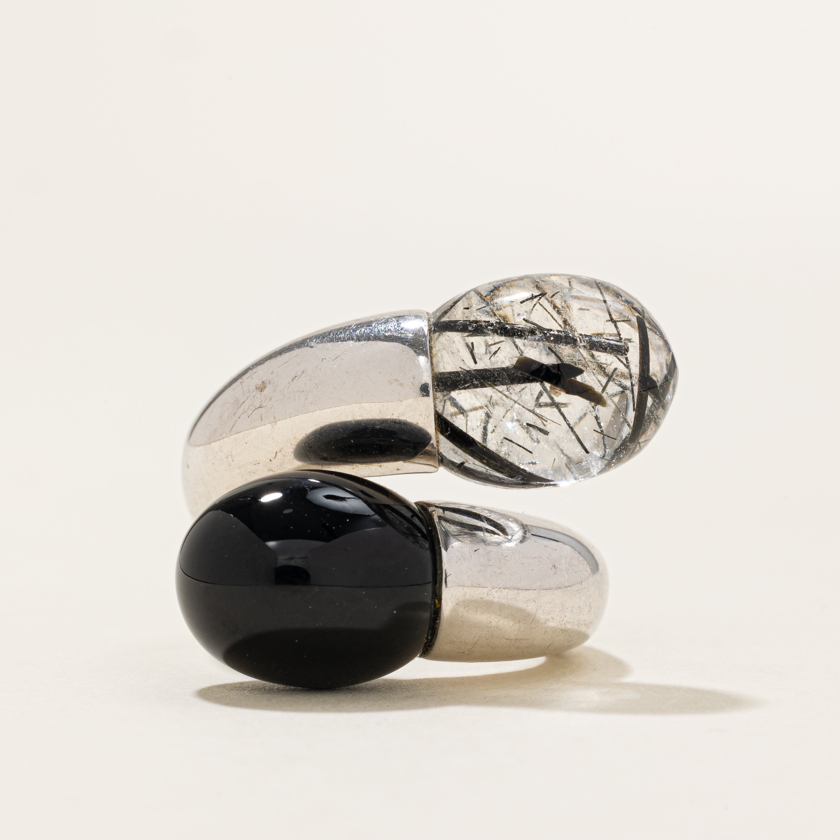 Bague en quartz et onyx sertie de diamants | 20,00 ct | Taille 5,75 |