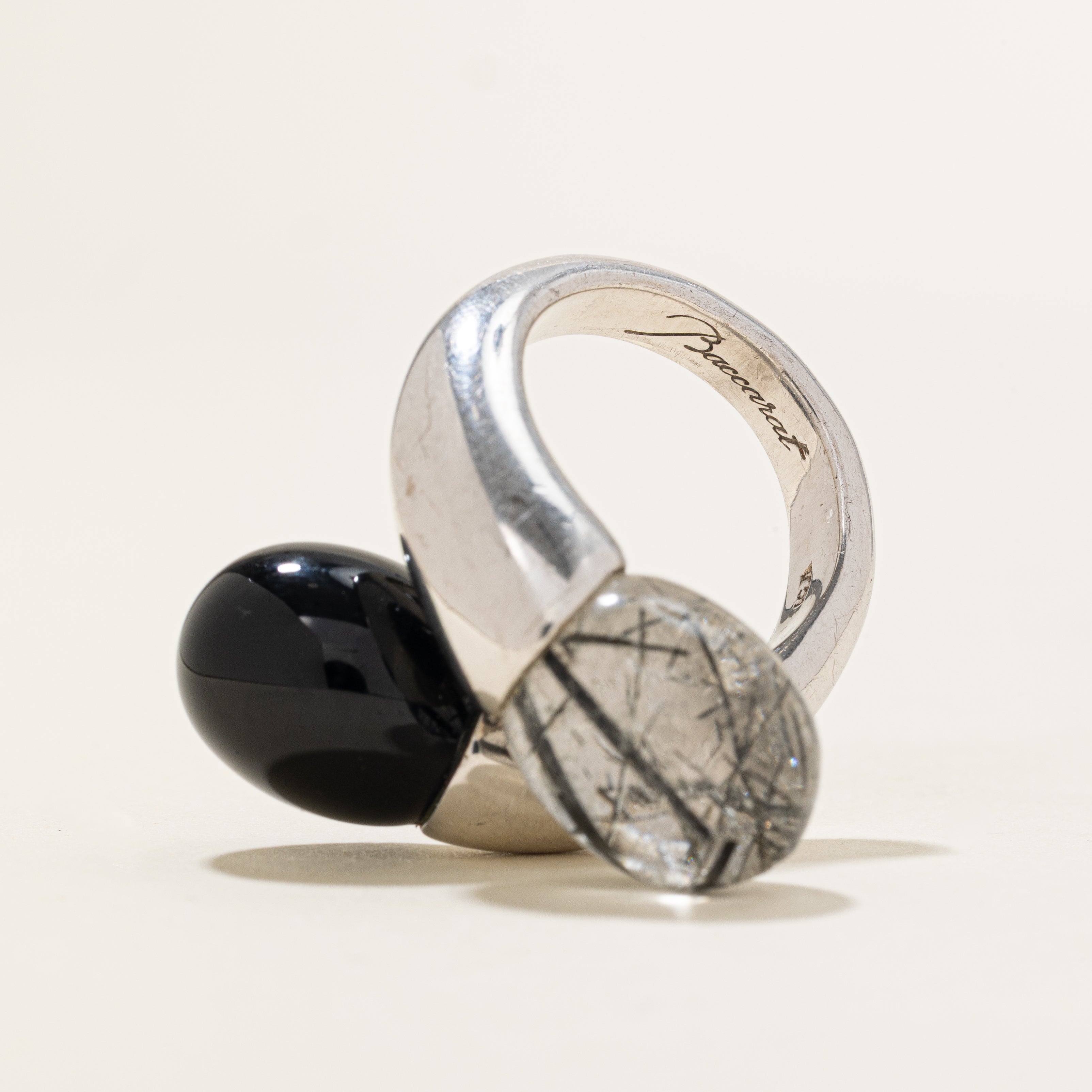 Bague en quartz et onyx sertie de diamants | 20,00 ct | Taille 5,75 |