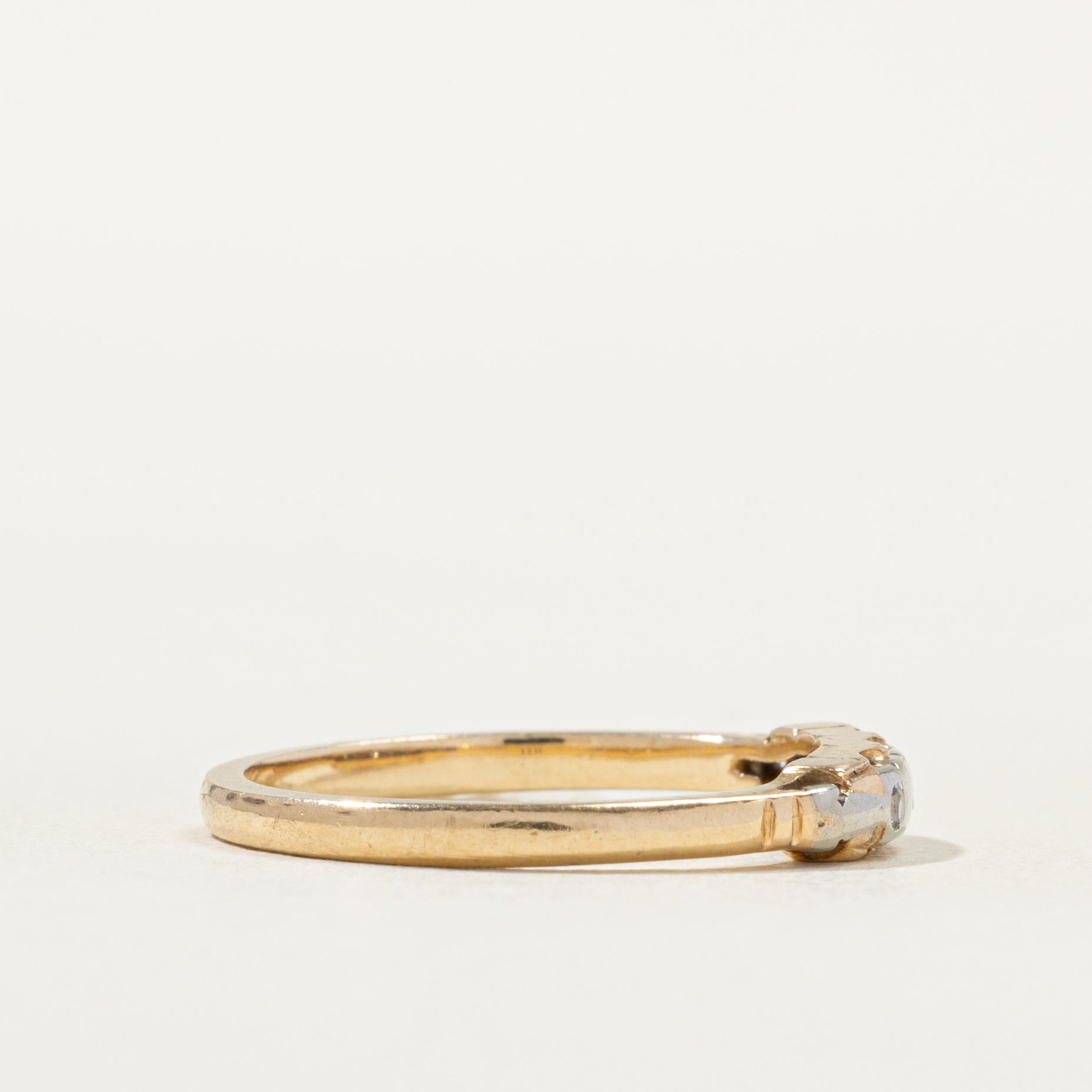 Two Tone Flush Set Diamond Band | SZ 5.25 |
