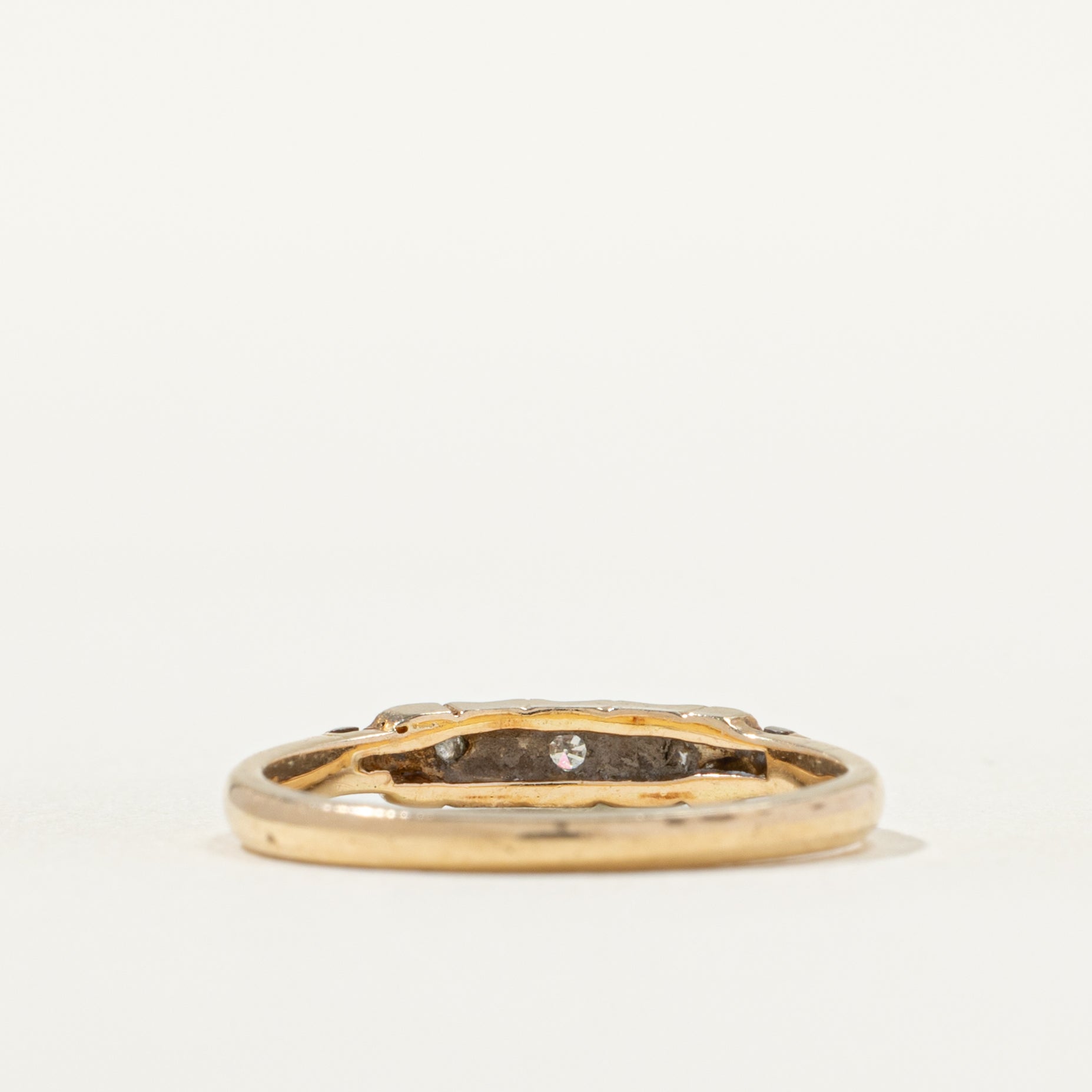 Two Tone Flush Set Diamond Band | SZ 5.25 |