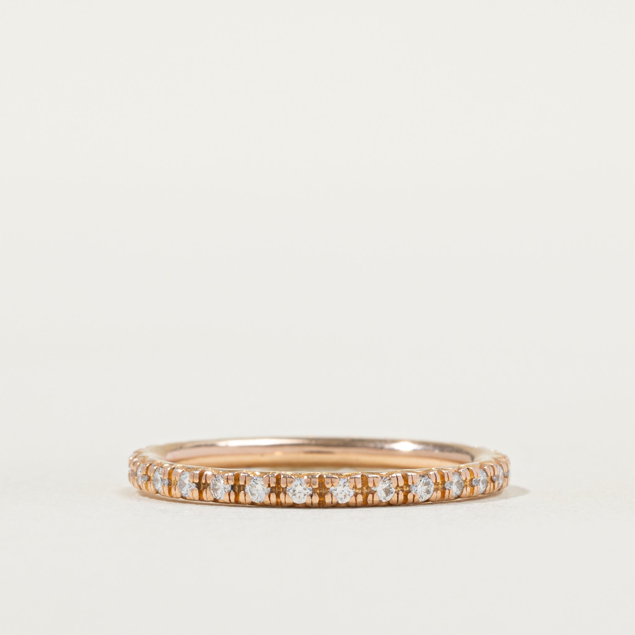 Rose Gold Diamond Eternity Band | SZ 5.75 | 1.73mm |