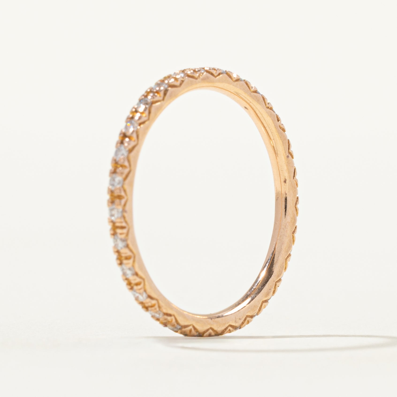 Rose Gold Diamond Eternity Band | SZ 5.75 | 1.73mm |