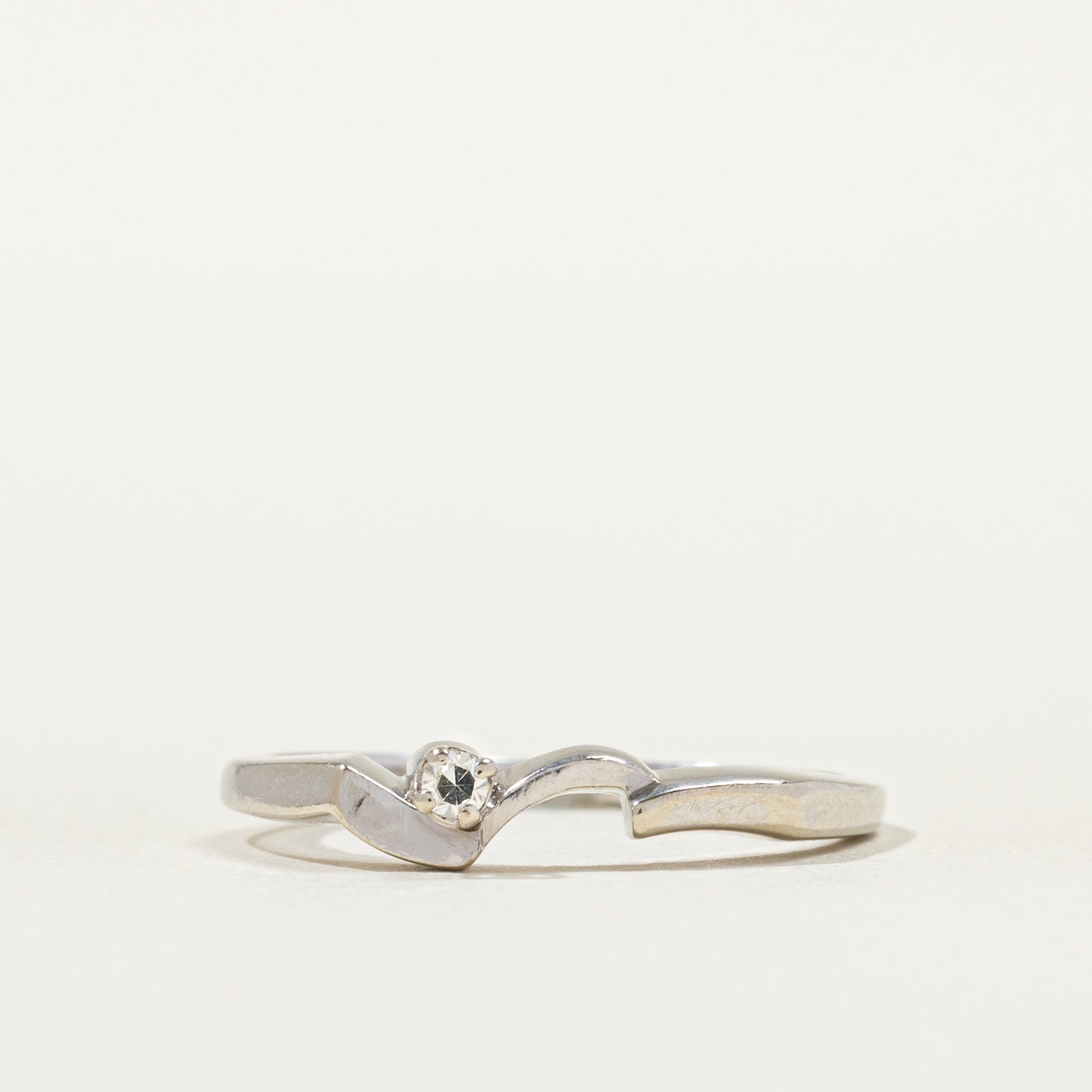 White Gold Diamond Contour Ring | SZ 5.75 |