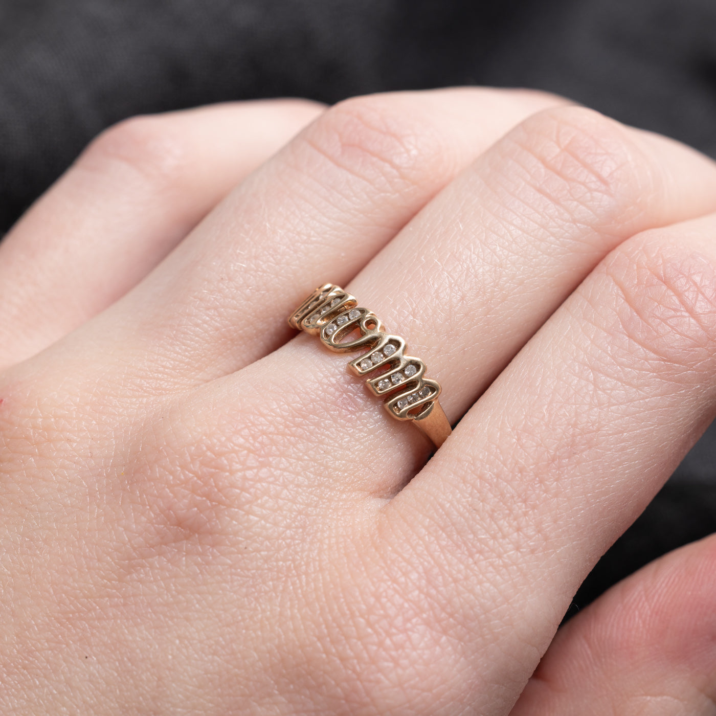 Channel Set Diamond "Mom" Ring | SZ 7.0 |