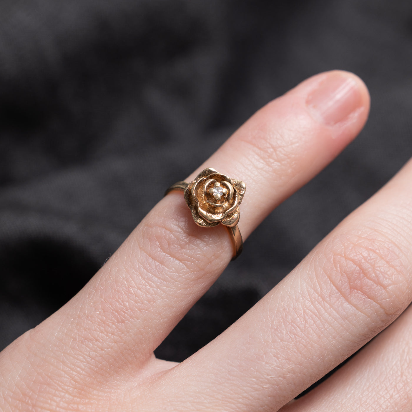 Diamond Petite Rose Ring | SZ 1.75 |