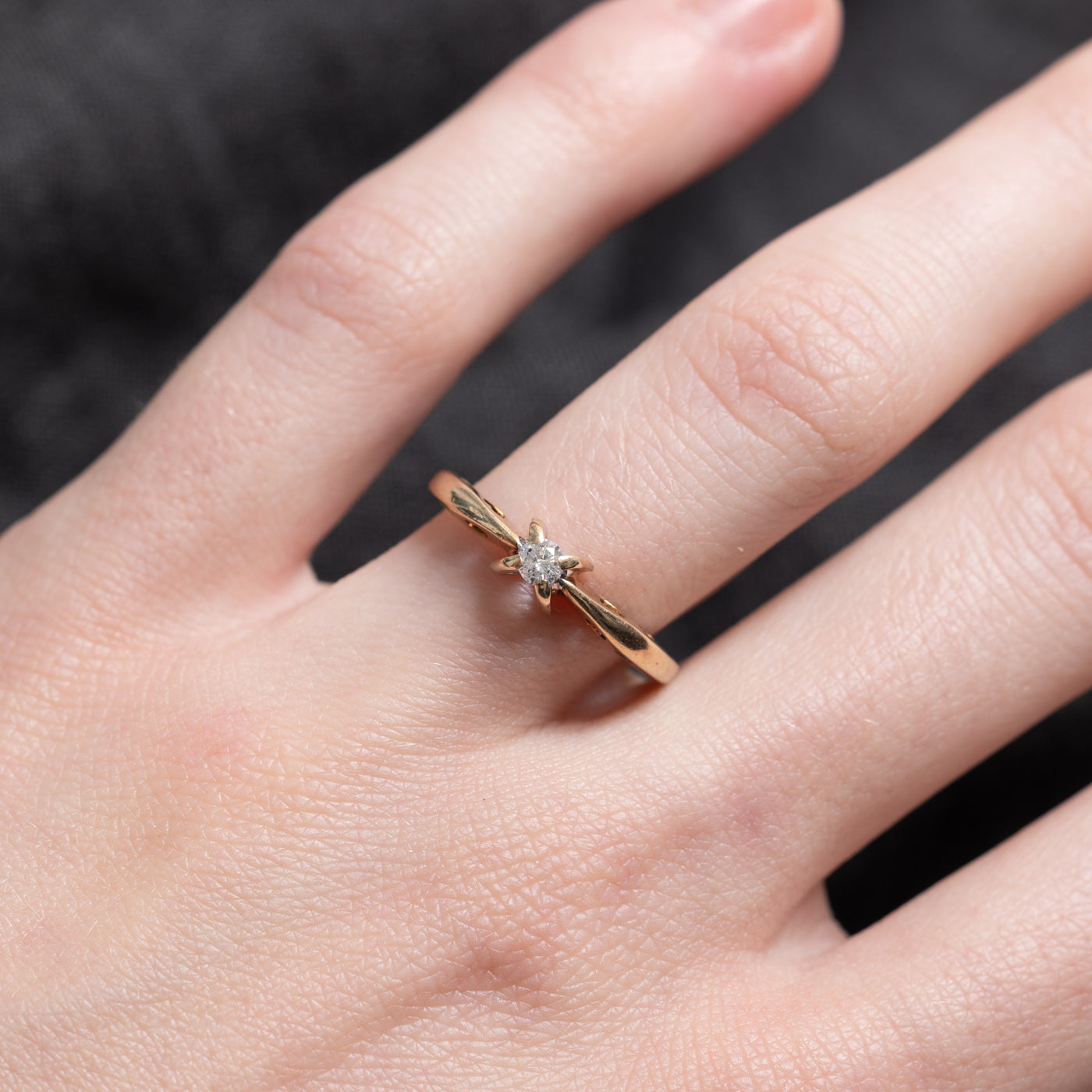 Bague solitaire en forme de cœur avec diamant | Taille 5,75 |