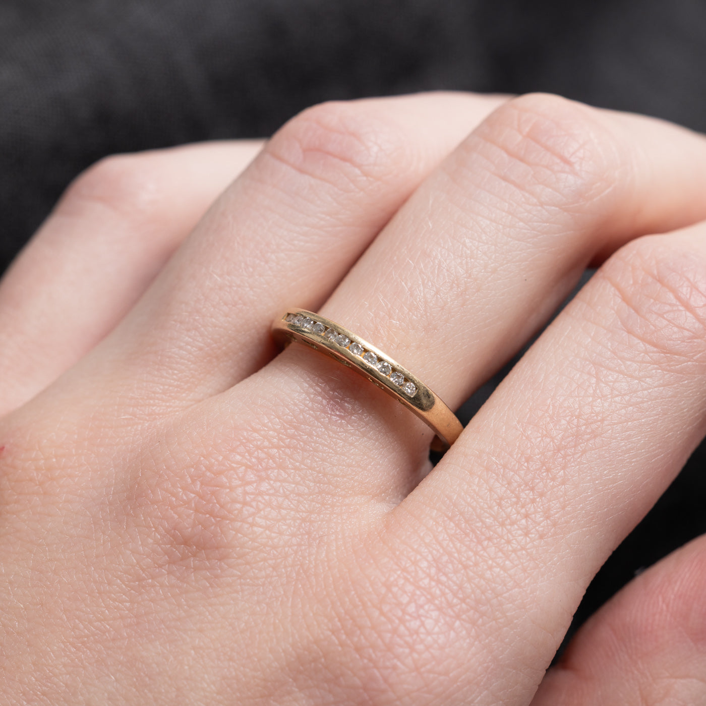 Channel Set Diamond Heart Cut Out Band | SZ 7.5 |